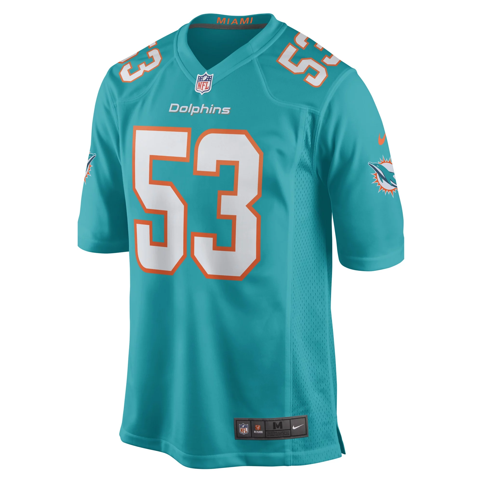 Men's Nike Cameron Goode Aqua Miami Dolphins Game Player Jersey