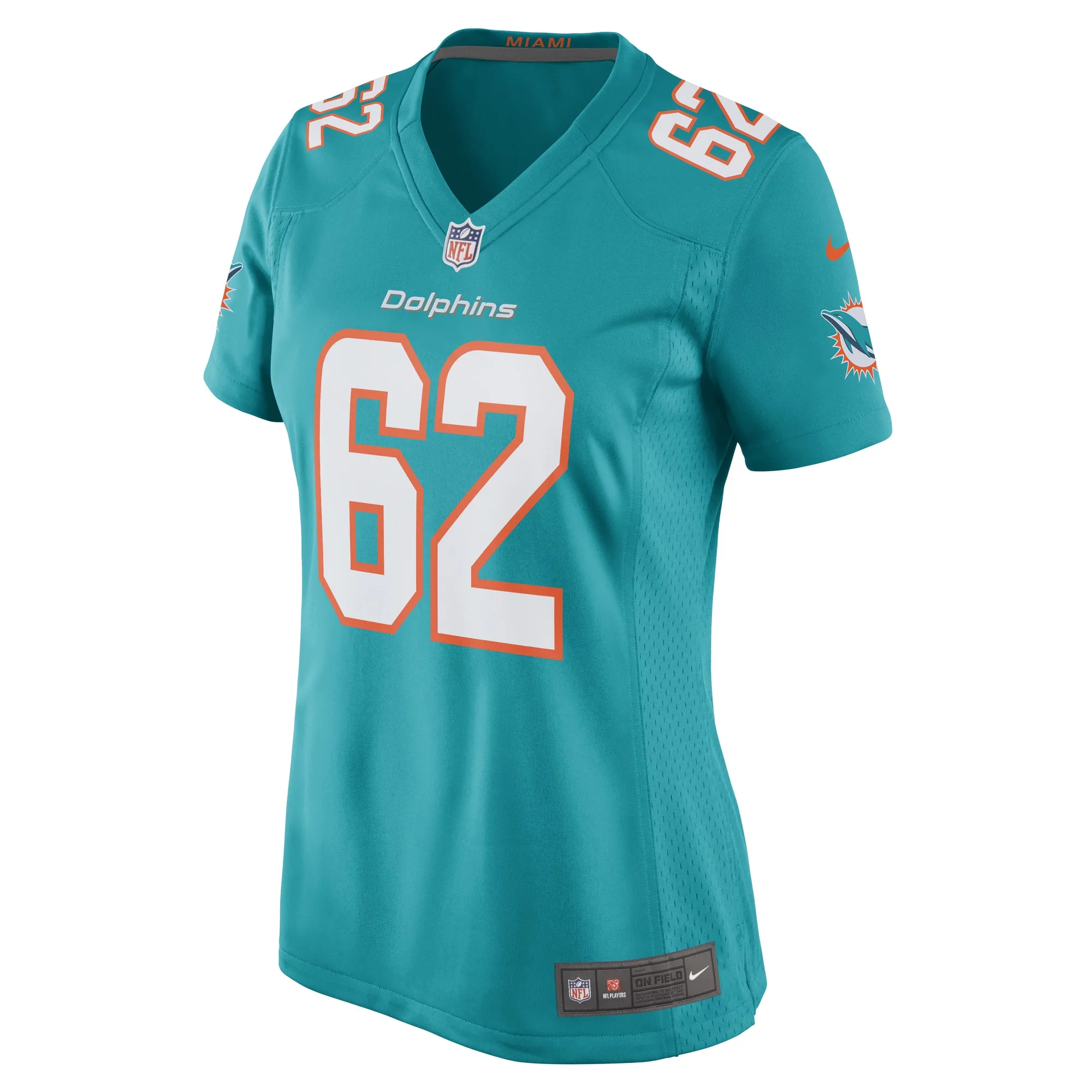 Women's Nike James Empey Aqua Miami Dolphins Game Player Jersey