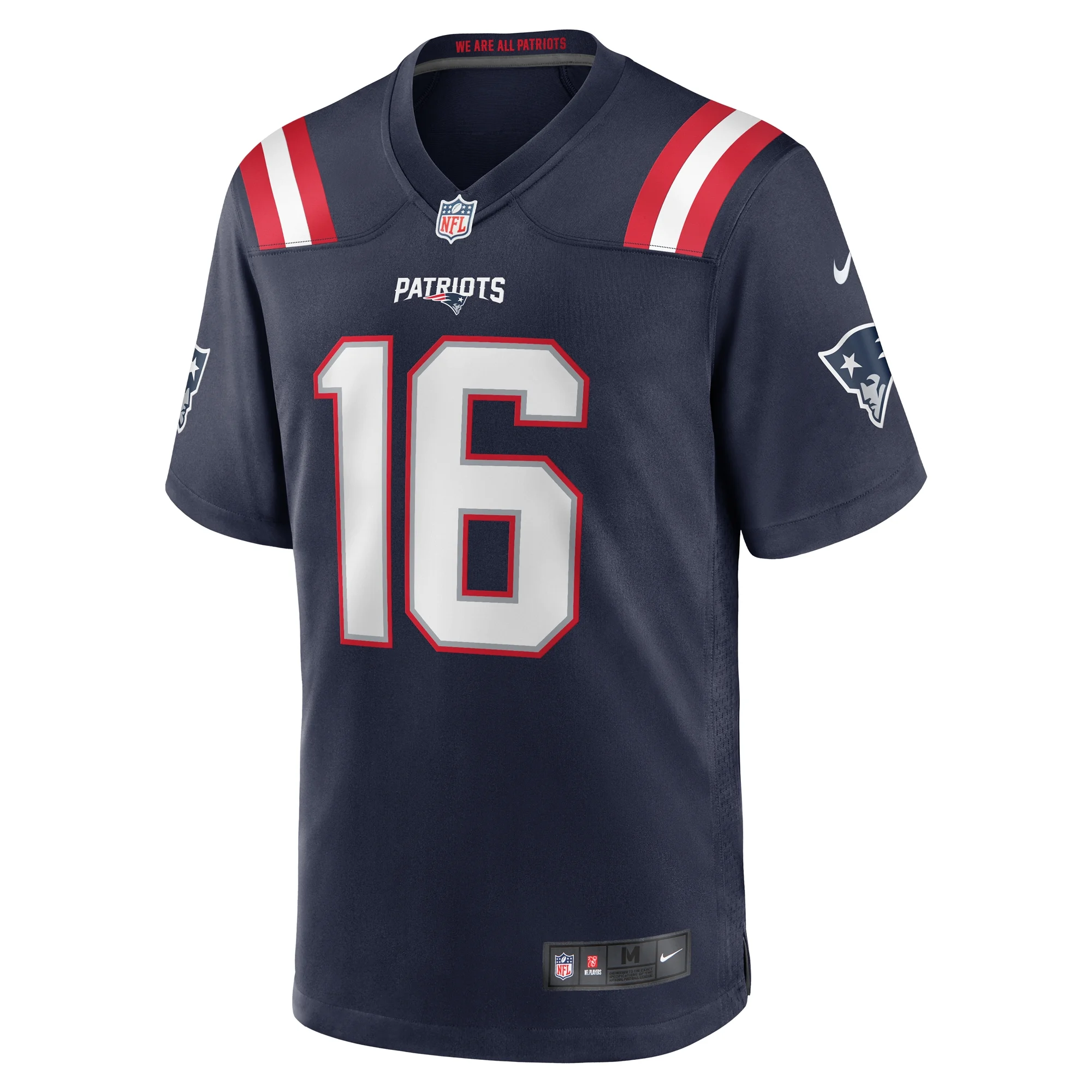 Men's Nike Malik Cunningham Navy New England Patriots Team Game Jersey