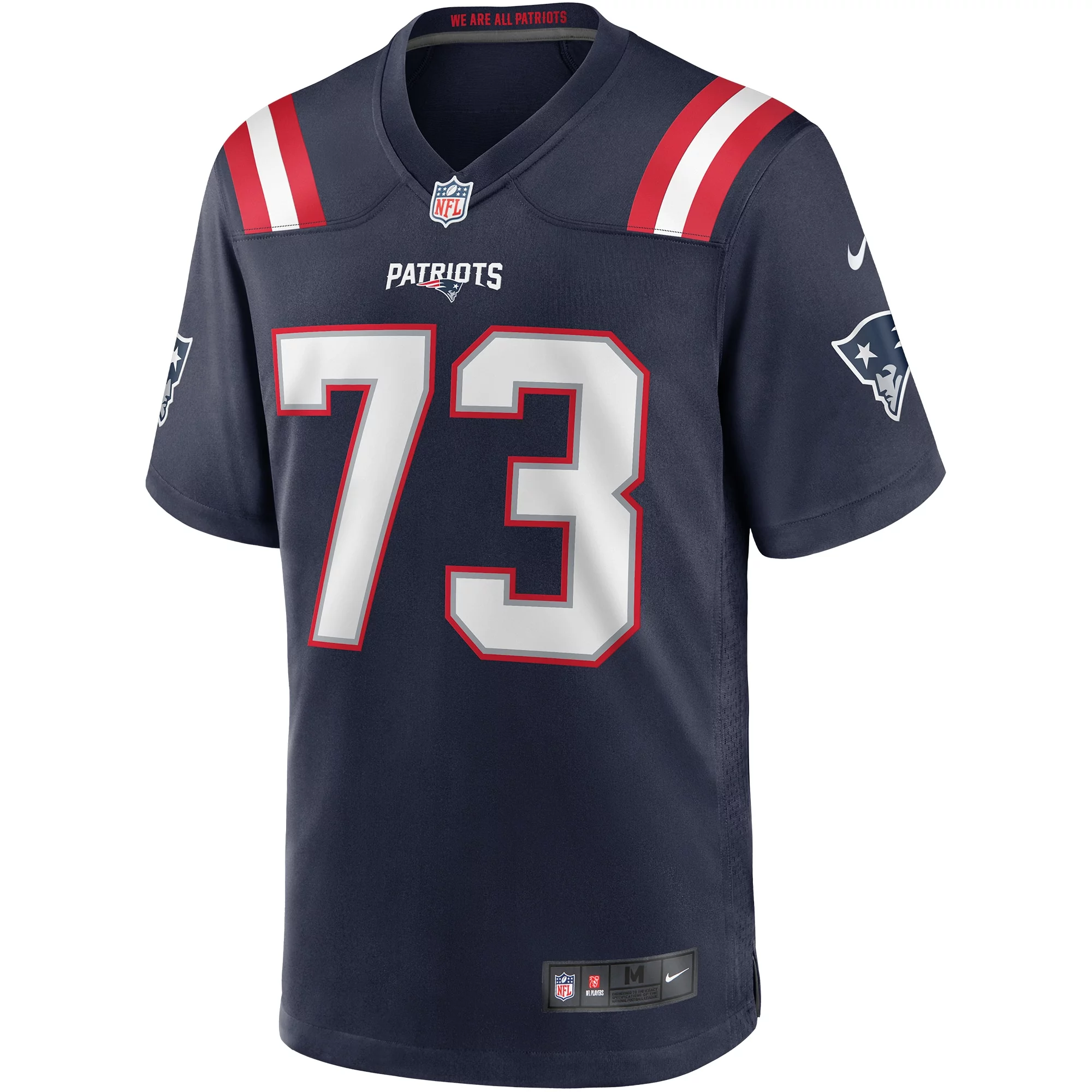 Men's Nike John Hannah Navy New England Patriots Game Retired Player Jersey
