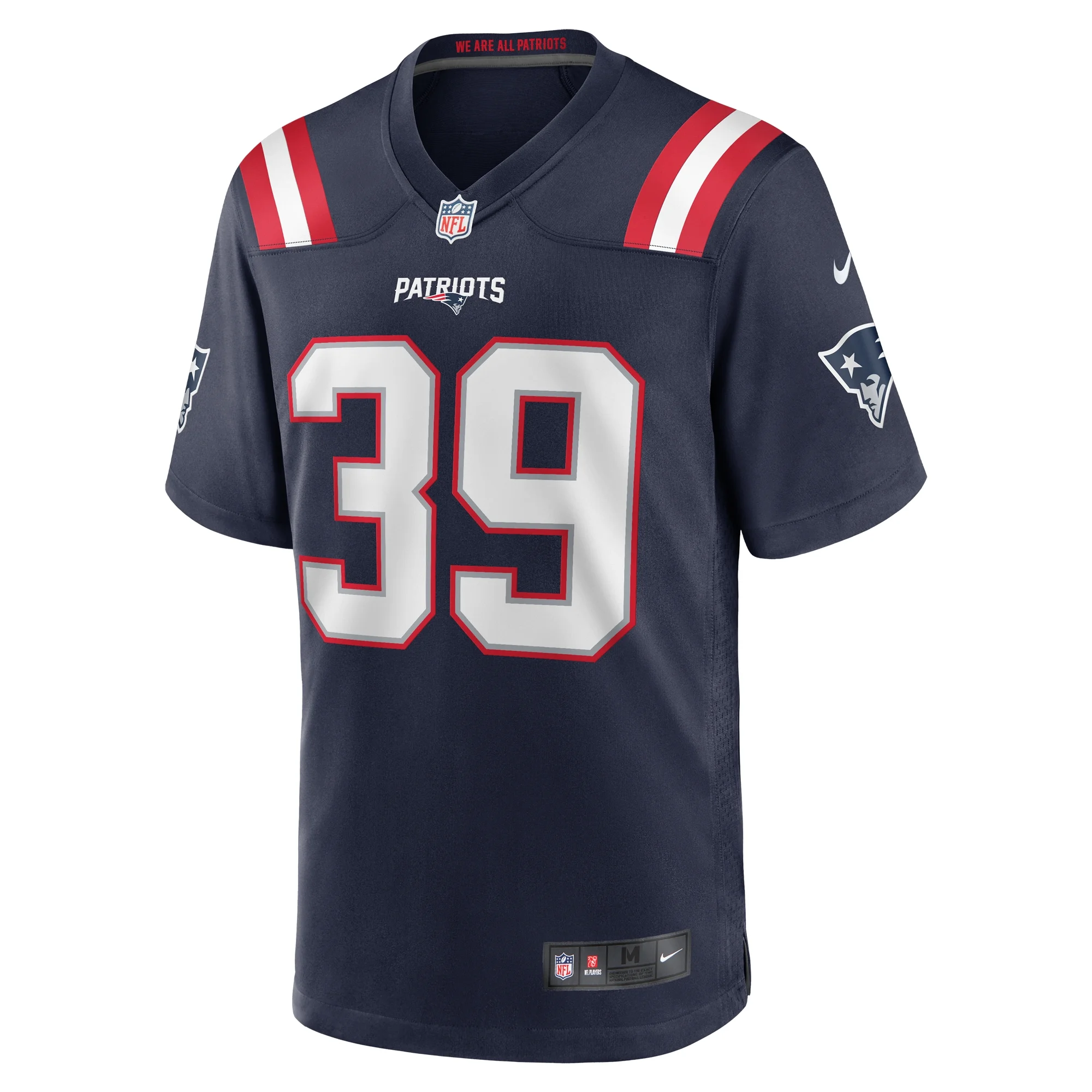 Men's Nike Jamycal Hasty Navy New England Patriots Team Game Jersey