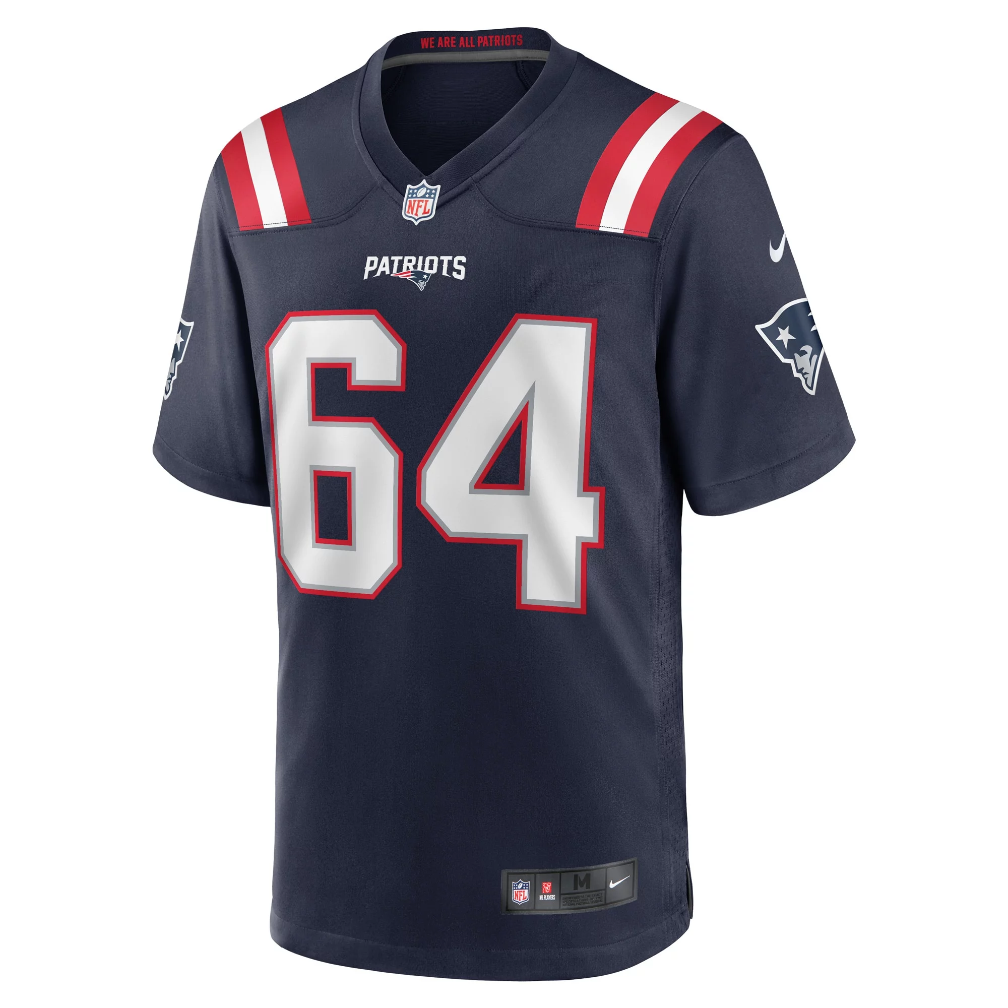 Men's Nike Andrew Stueber Navy New England Patriots Game Player Jersey