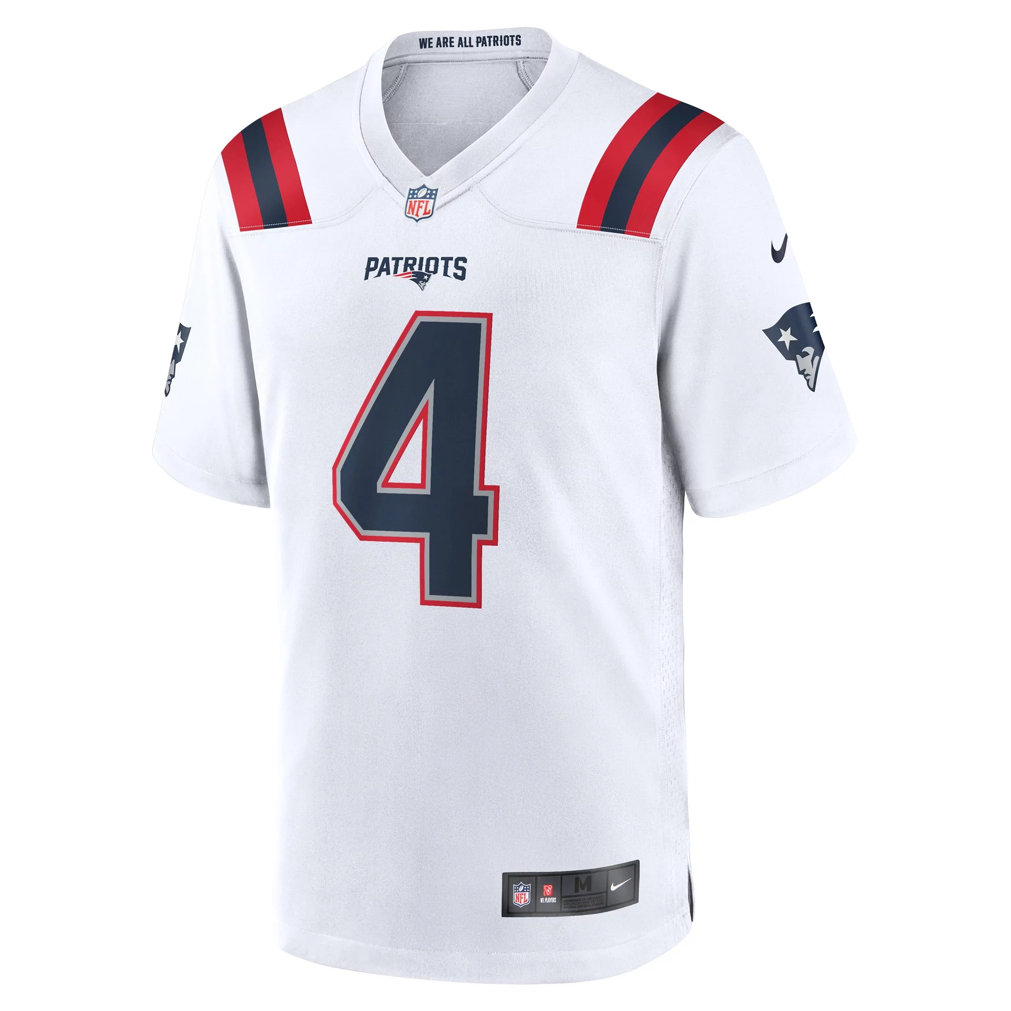 Men's Nike Bailey Zappe White New England Patriots Game Player Jersey