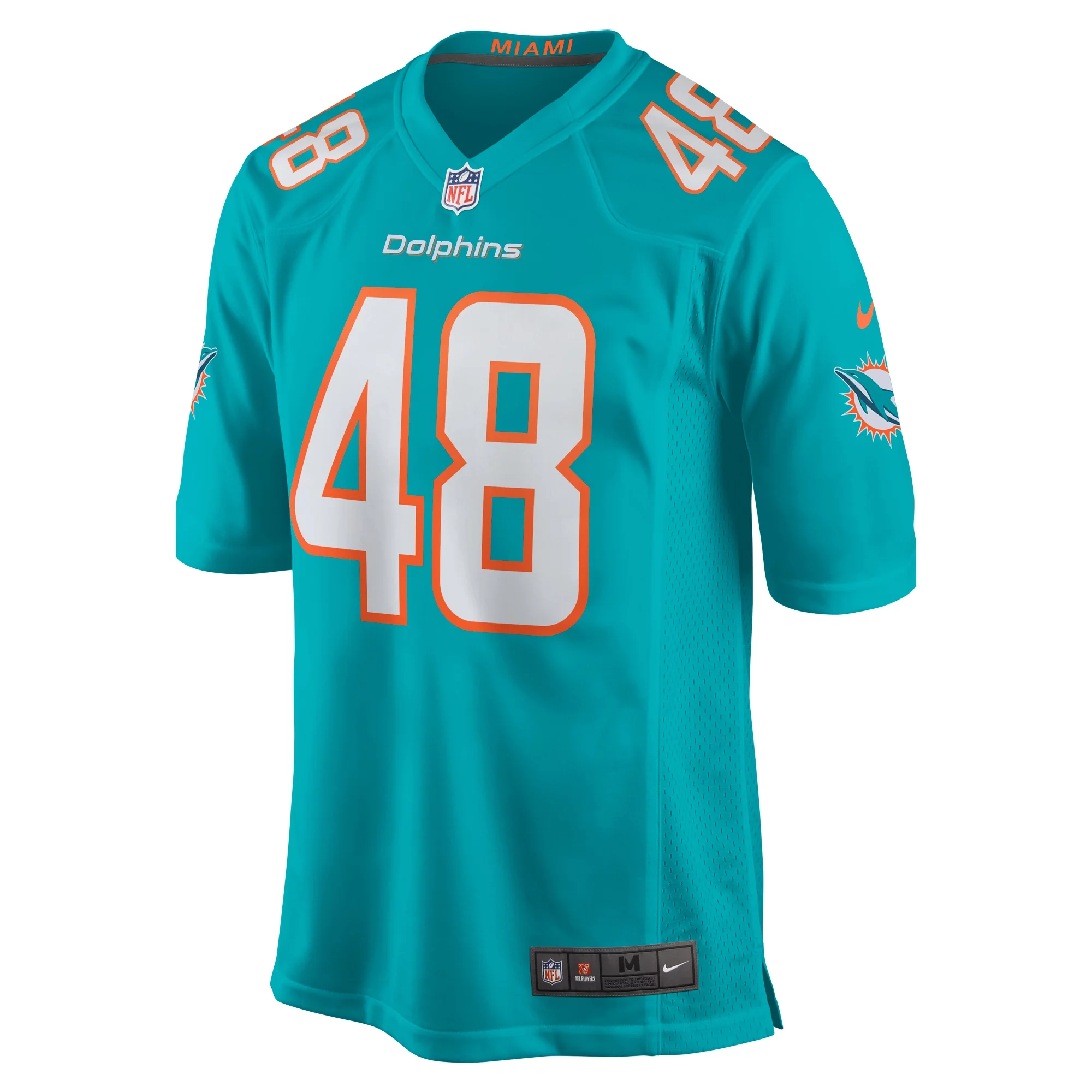 Men's Nike Jake Bargas Aqua Miami Dolphins Home Game Player Jersey