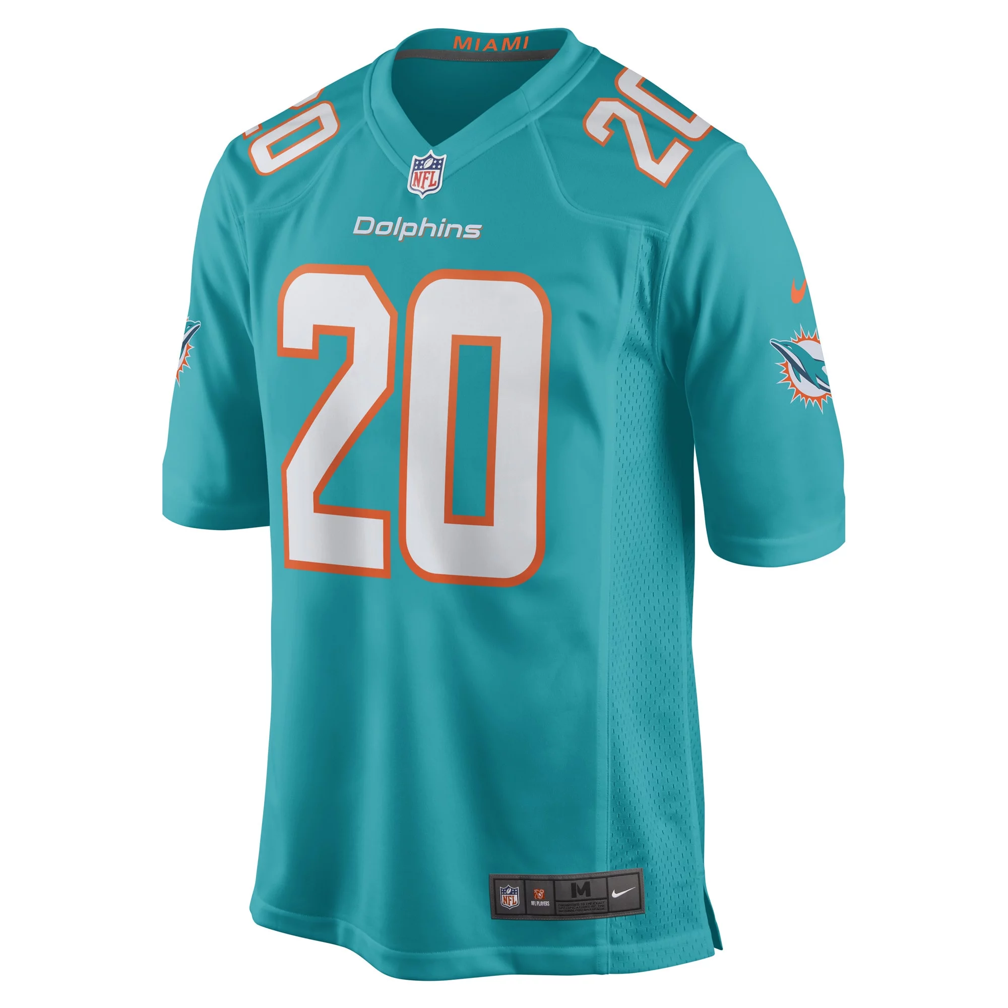 Men's Nike Justin Bethel Aqua Miami Dolphins Game Player Jersey