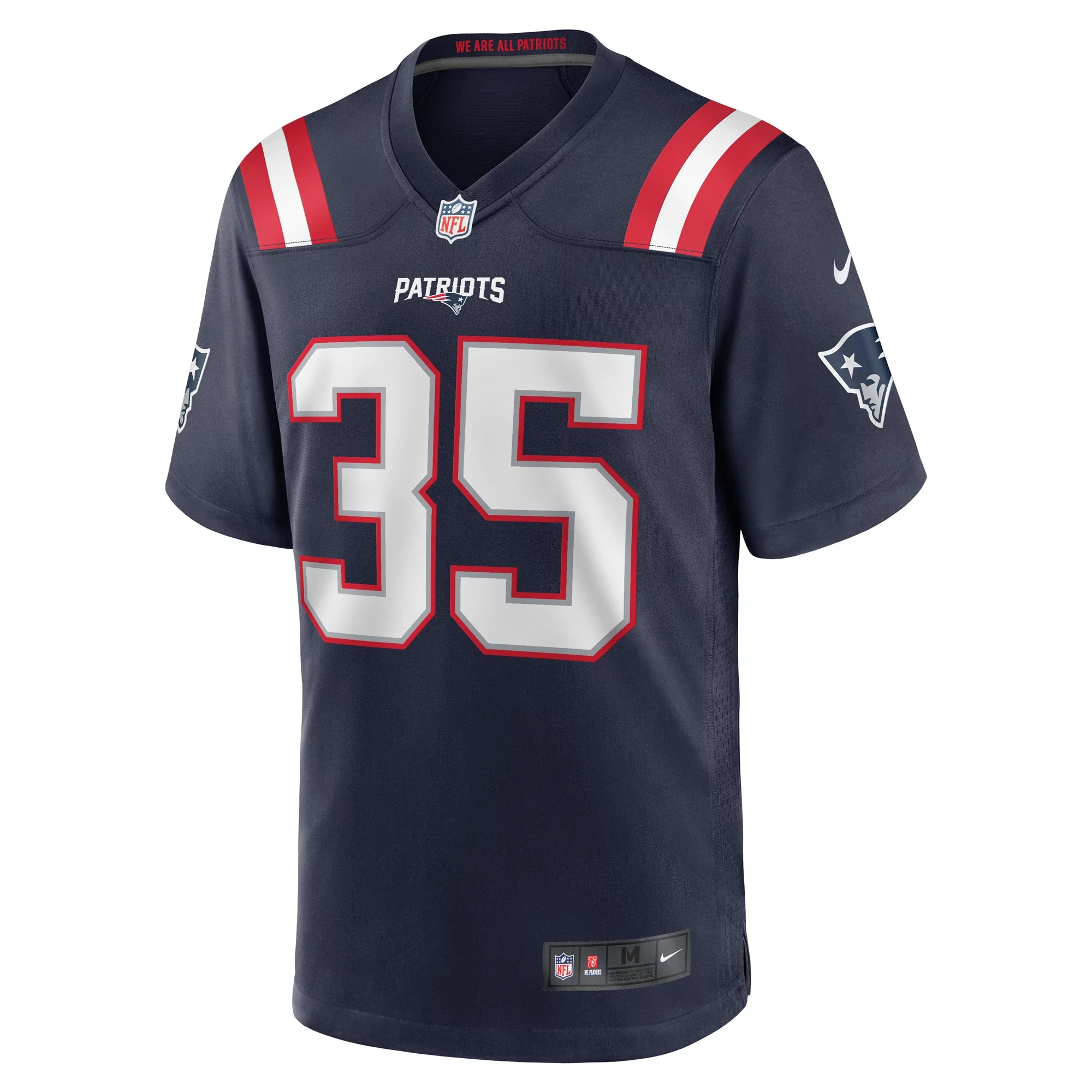 Men's Nike Pierre Strong Jr. Navy New England Patriots Game Player Jersey