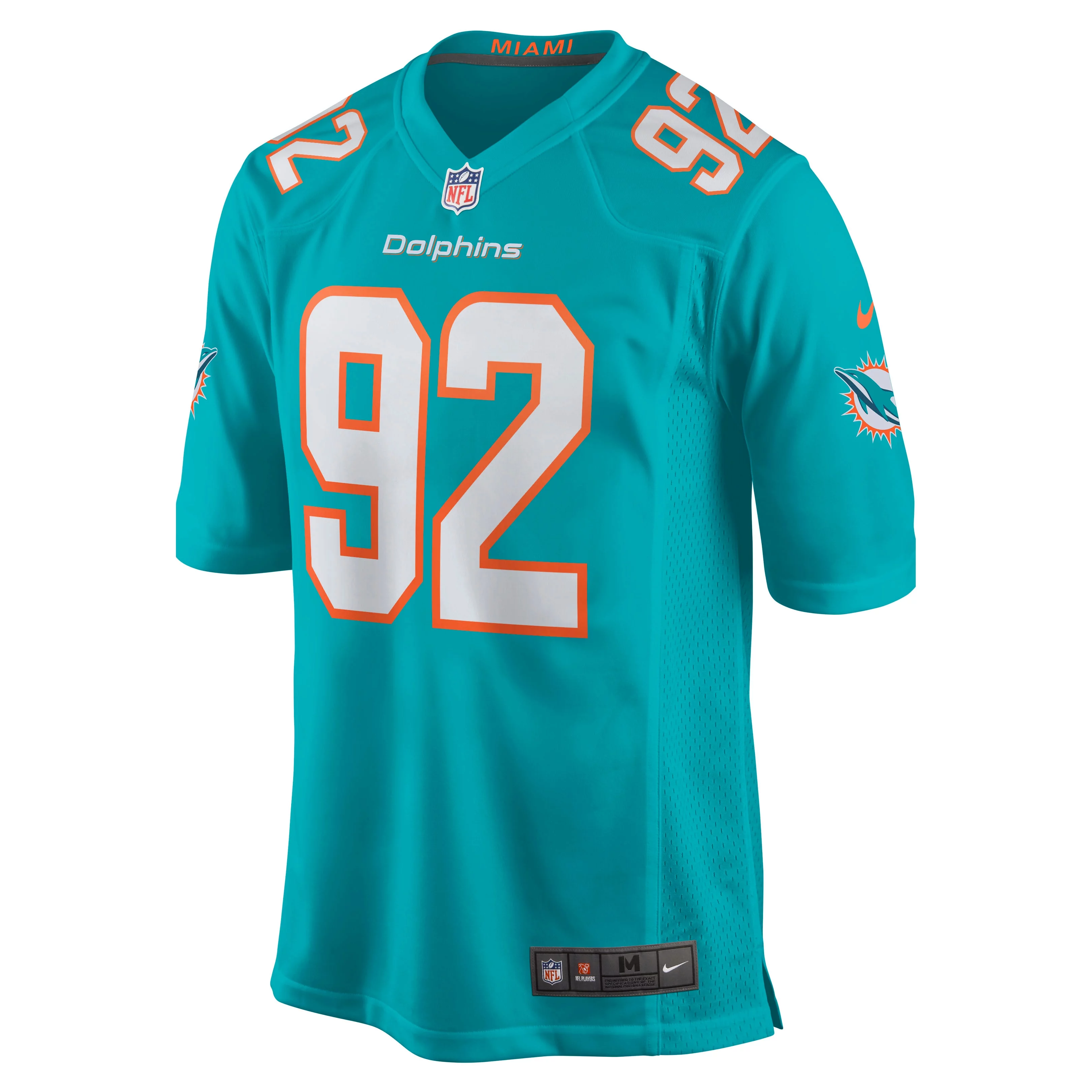 Men's Nike Zach Sieler Aqua Miami Dolphins Game Jersey