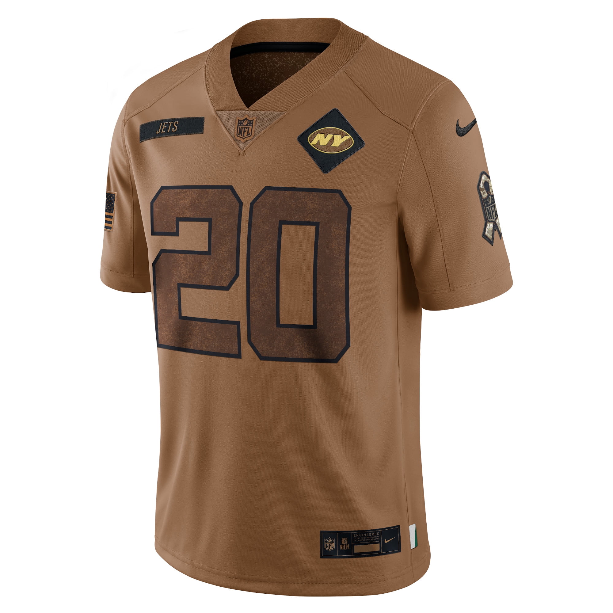 Men's Nike Breece Hall Brown New York Jets 2023 Salute To Service Limited Jersey