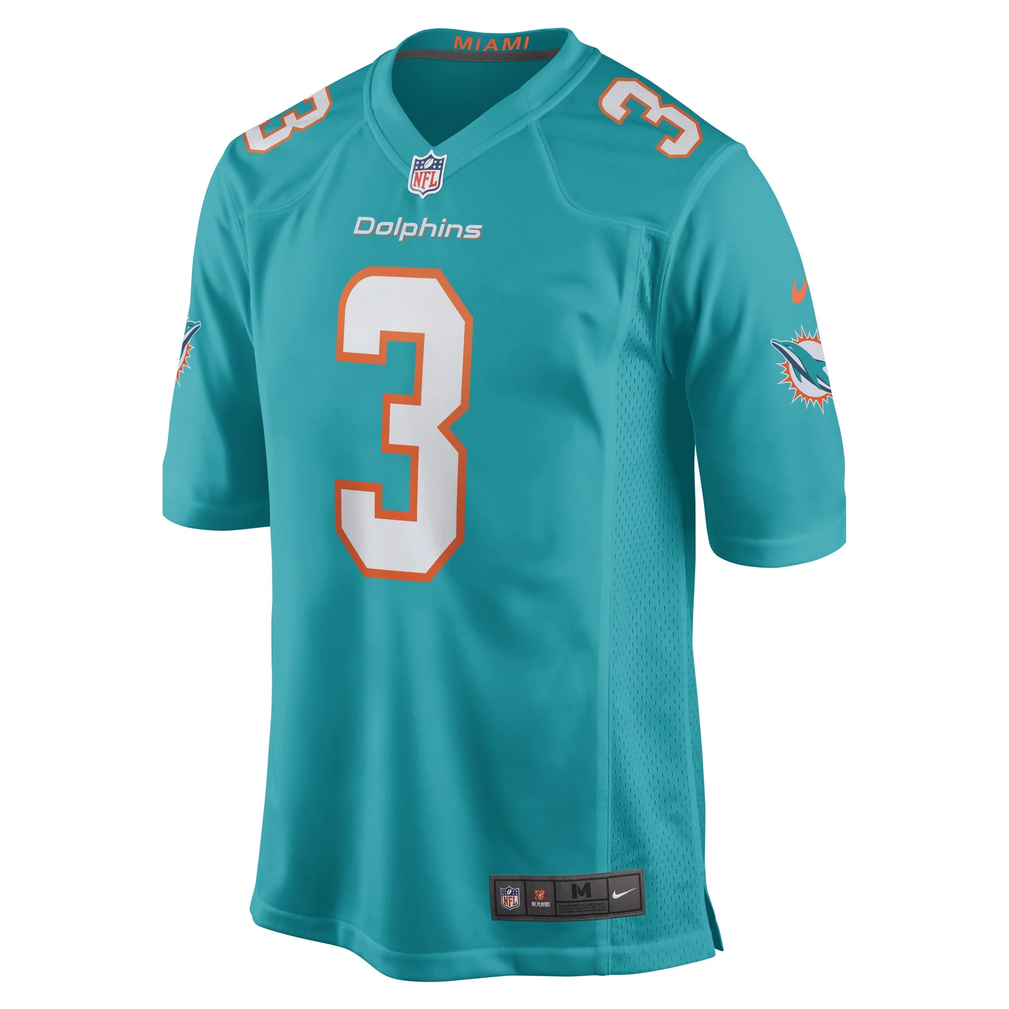 Men's Nike Myles Gaskin Aqua Miami Dolphins Game Player Jersey