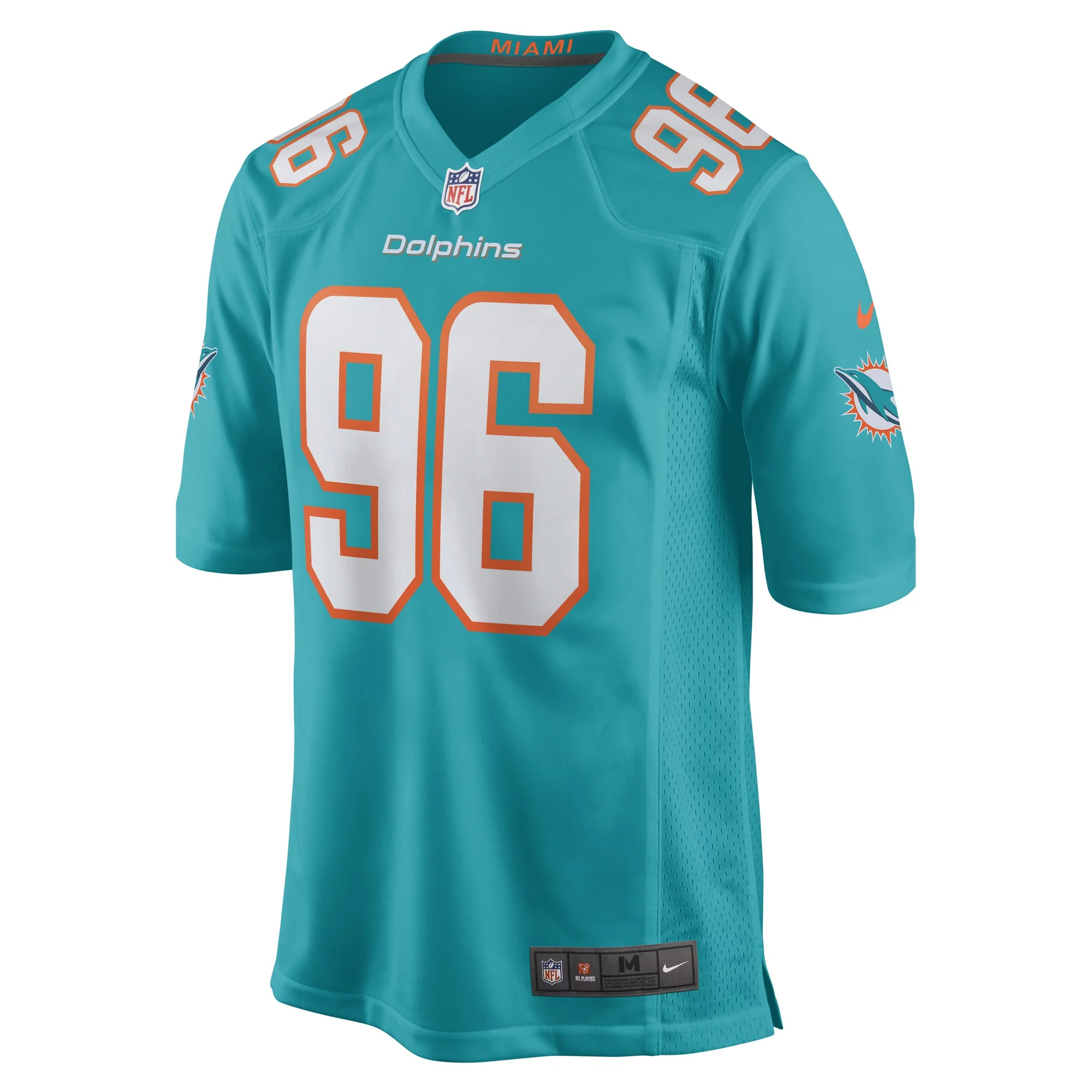 Men's Nike Porter Gustin Aqua Miami Dolphins Game Player Jersey