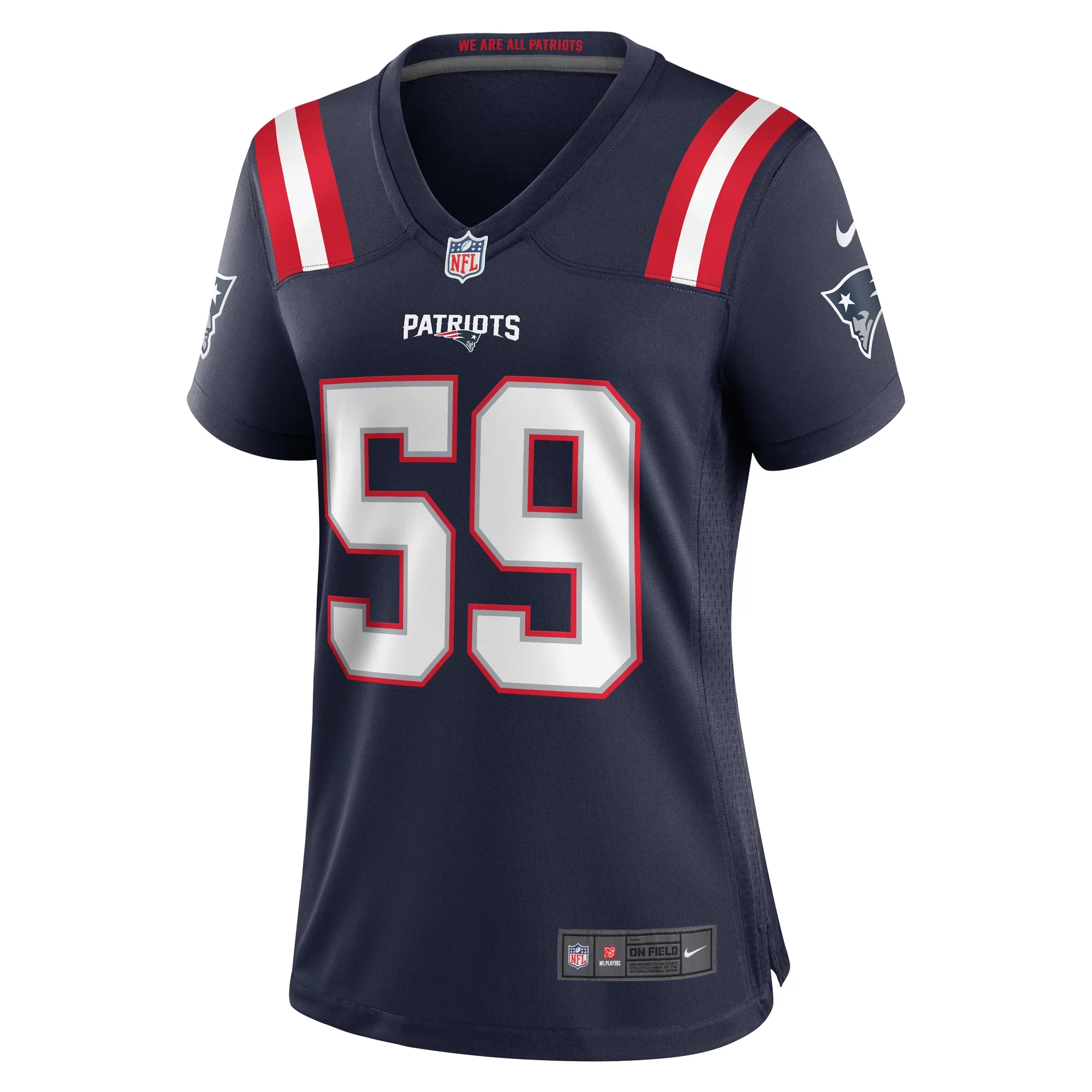 Women's Nike Vederian Lowe Navy New England Patriots Team Game Jersey