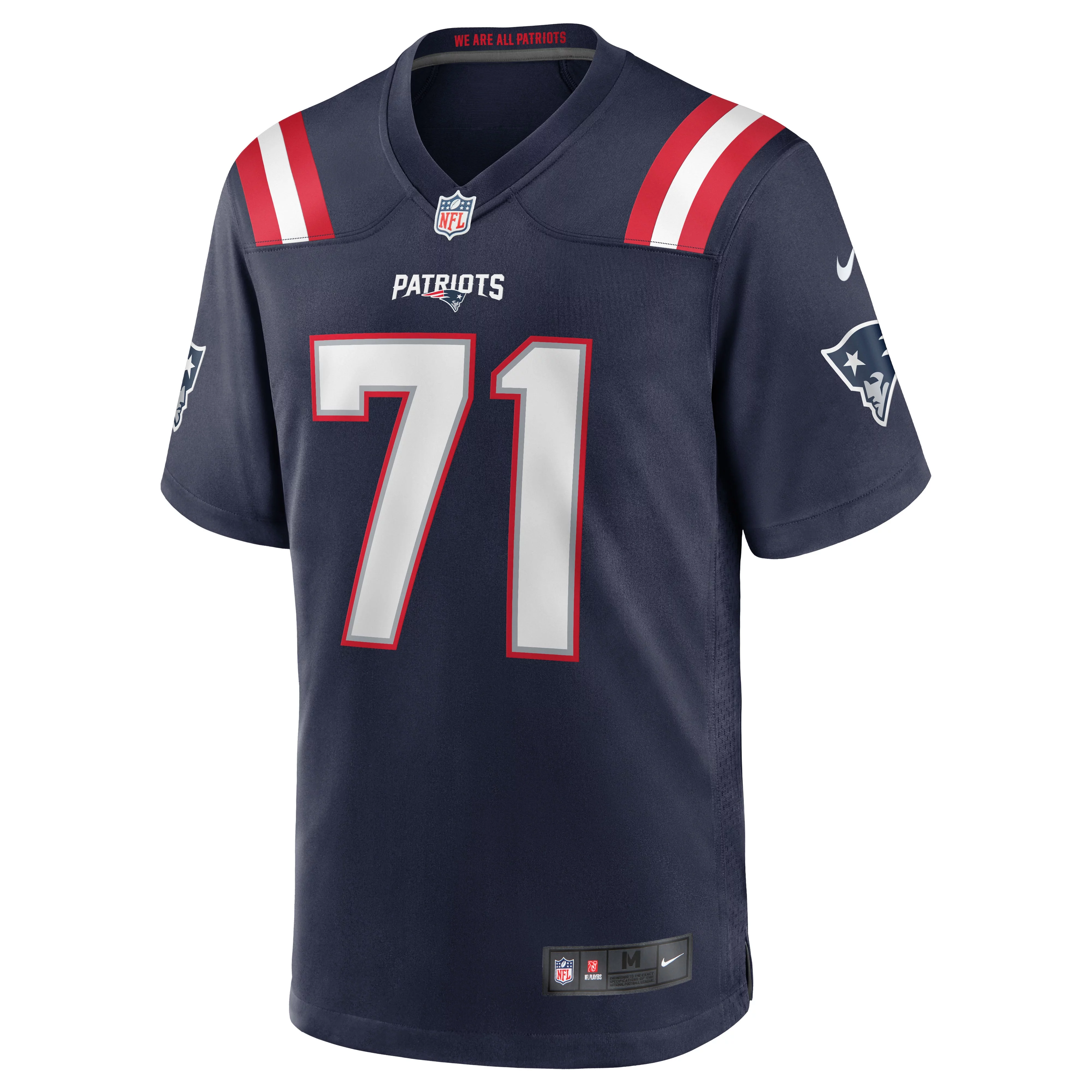 Men's Nike Mike Onwenu Navy New England Patriots Team Game Jersey