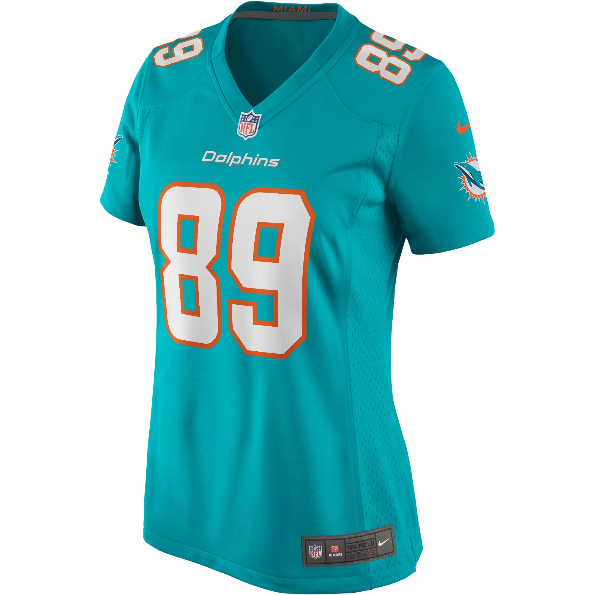 Women's Nike Nat Moore Aqua Miami Dolphins Game Retired Player Jersey