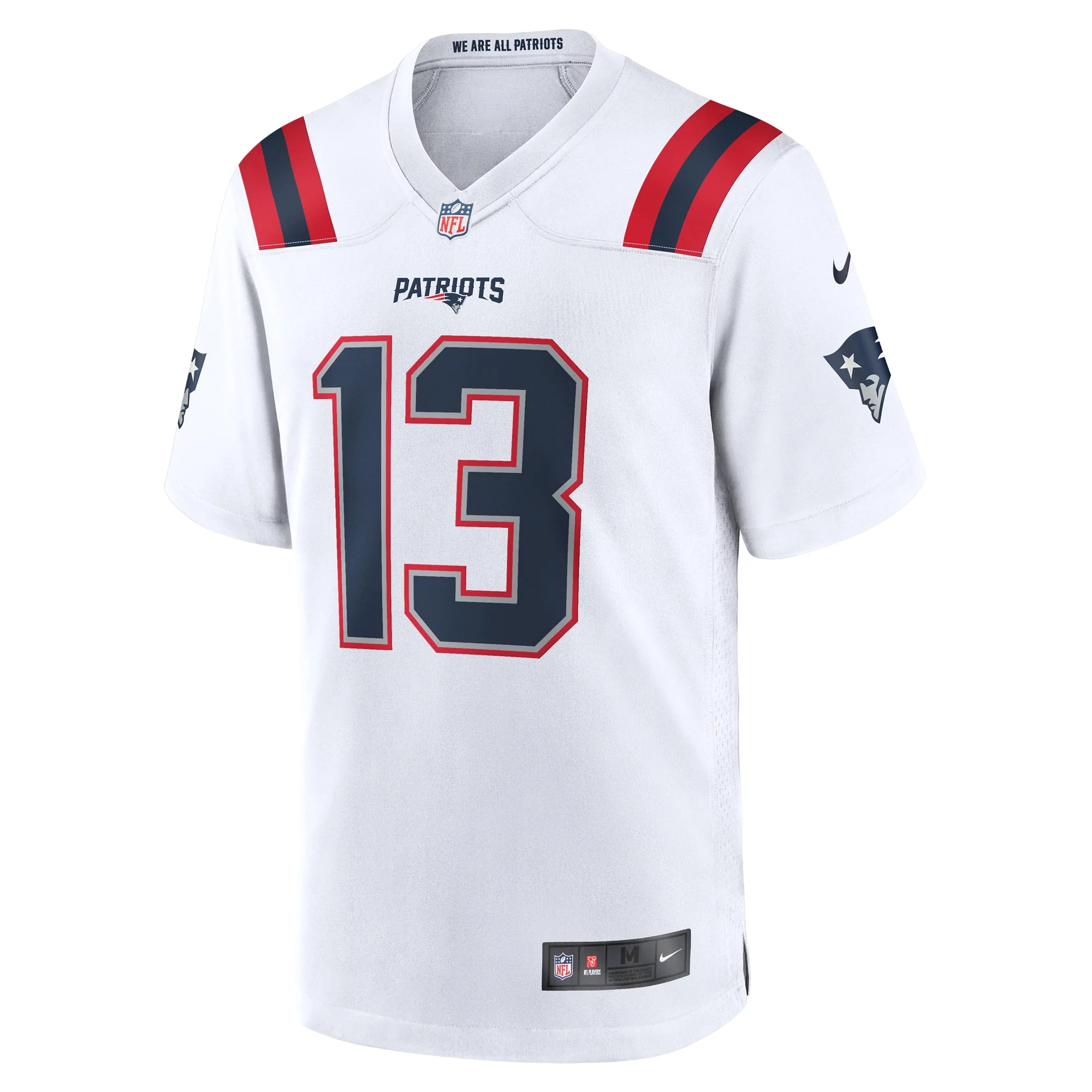Men's Nike Jack Jones White New England Patriots Game Player Jersey
