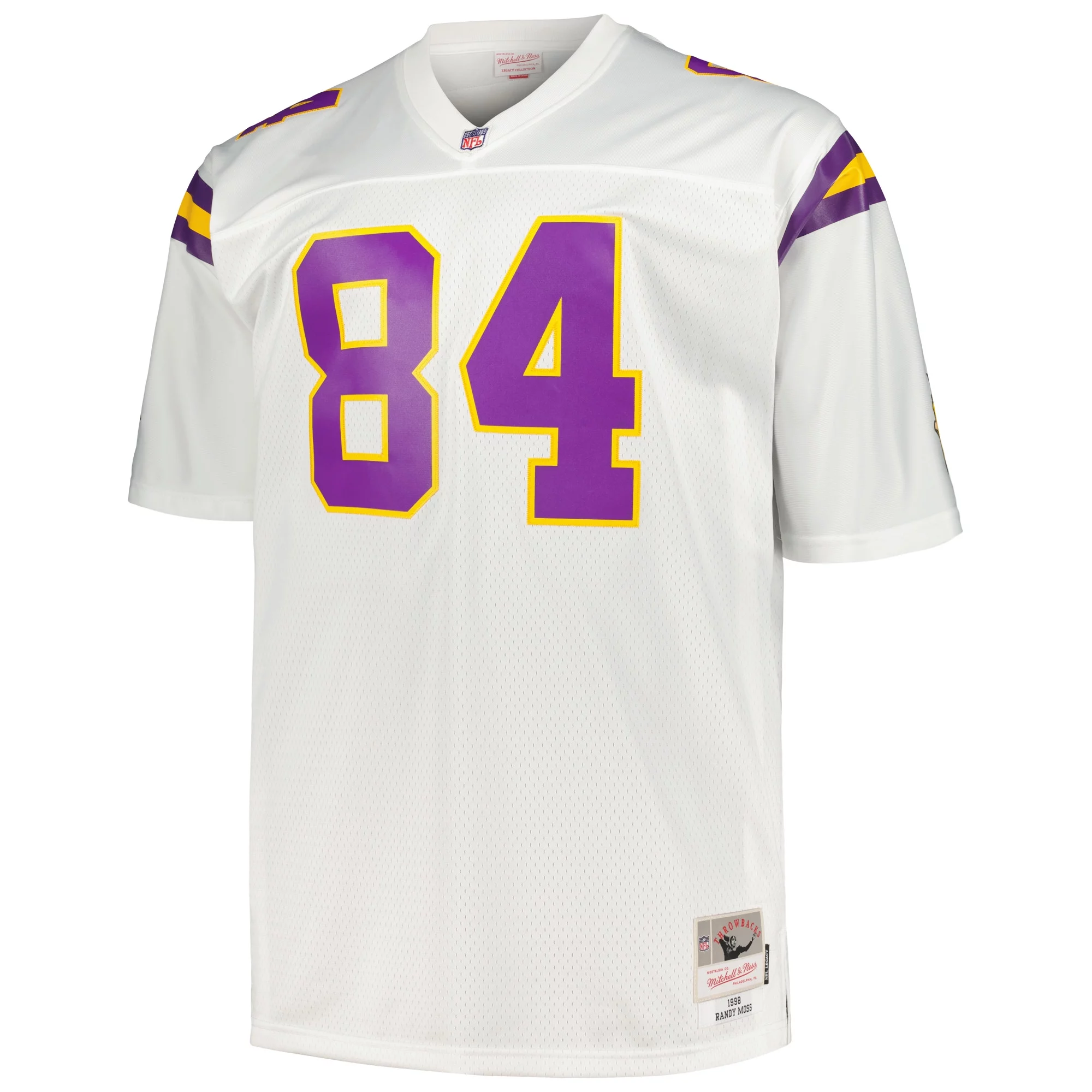 Men's Mitchell & Ness Randy Moss White Minnesota Vikings Big & Tall 1998 Legacy Retired Player Jersey