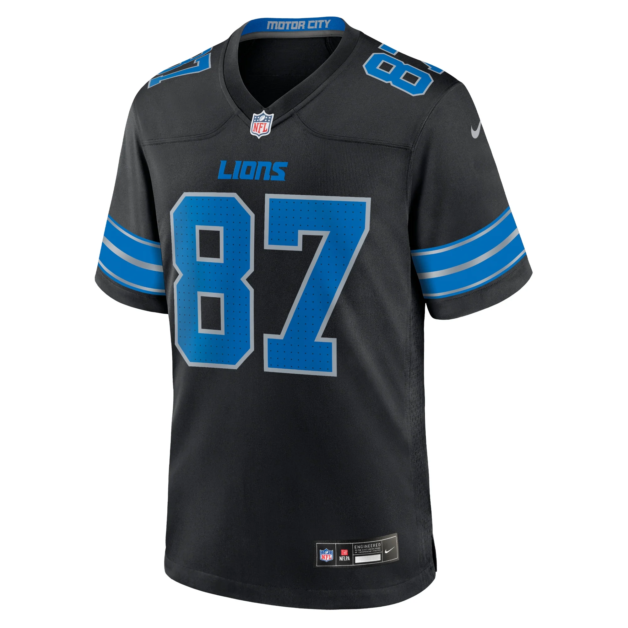 Men's Nike Sam LaPorta Black Detroit Lions 2nd Alternate Game Jersey