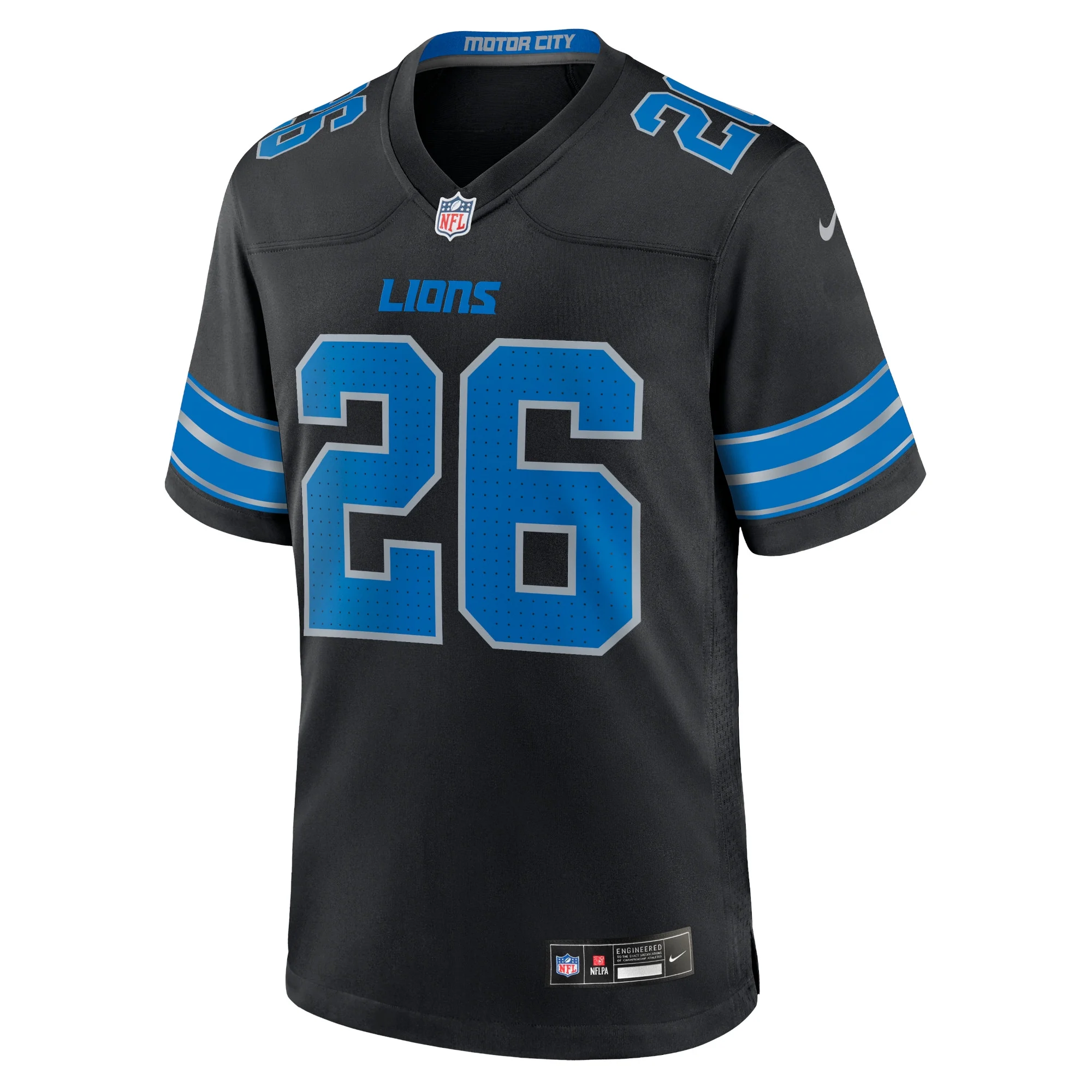 Men's Nike Jahmyr Gibbs Black Detroit Lions 2nd Alternate Game Jersey