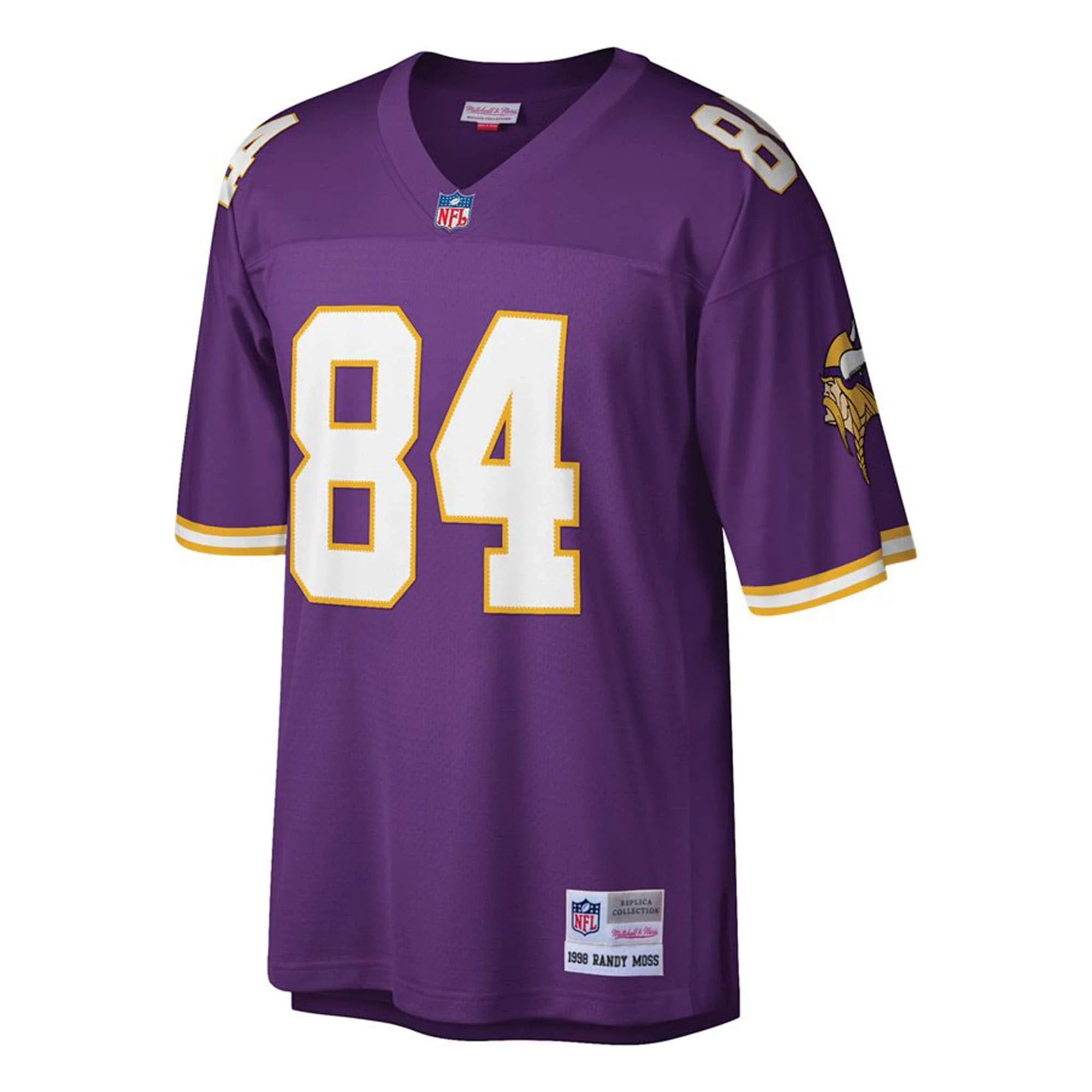 Men's Mitchell & Ness Randy Moss Purple Minnesota Vikings Big & Tall 1998 Retired Player Replica Jersey