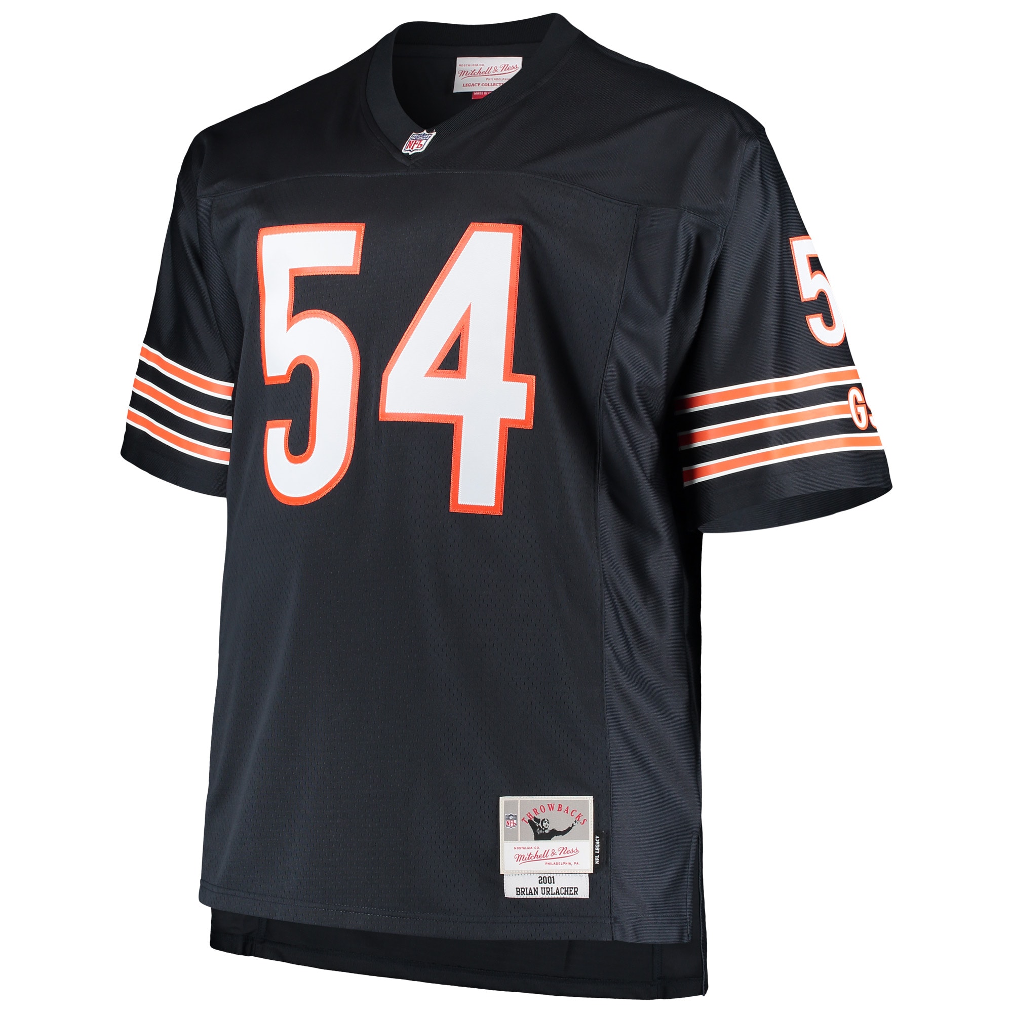 Men's Mitchell & Ness Brian Urlacher Navy Chicago Bears Big & Tall 2001 Retired Player Replica Jersey