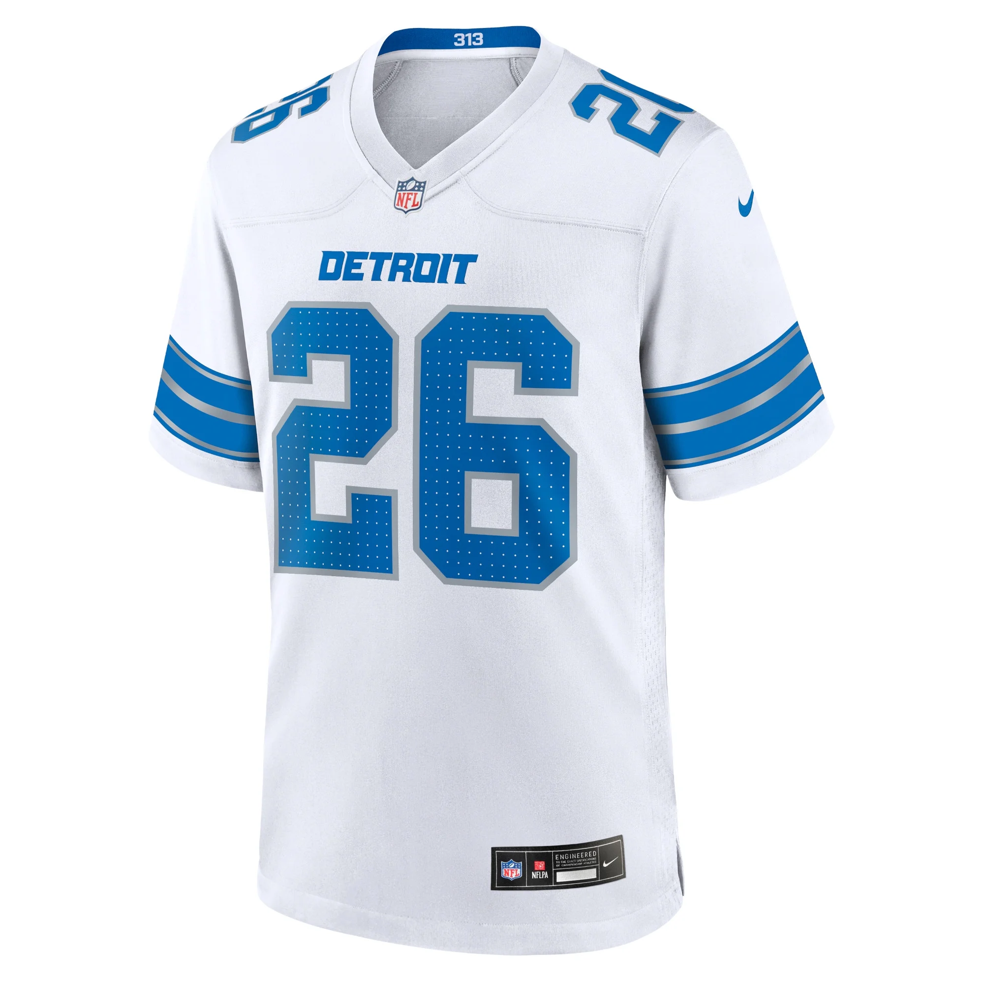 Men's Nike Jahmyr Gibbs White Detroit Lions Game Jersey