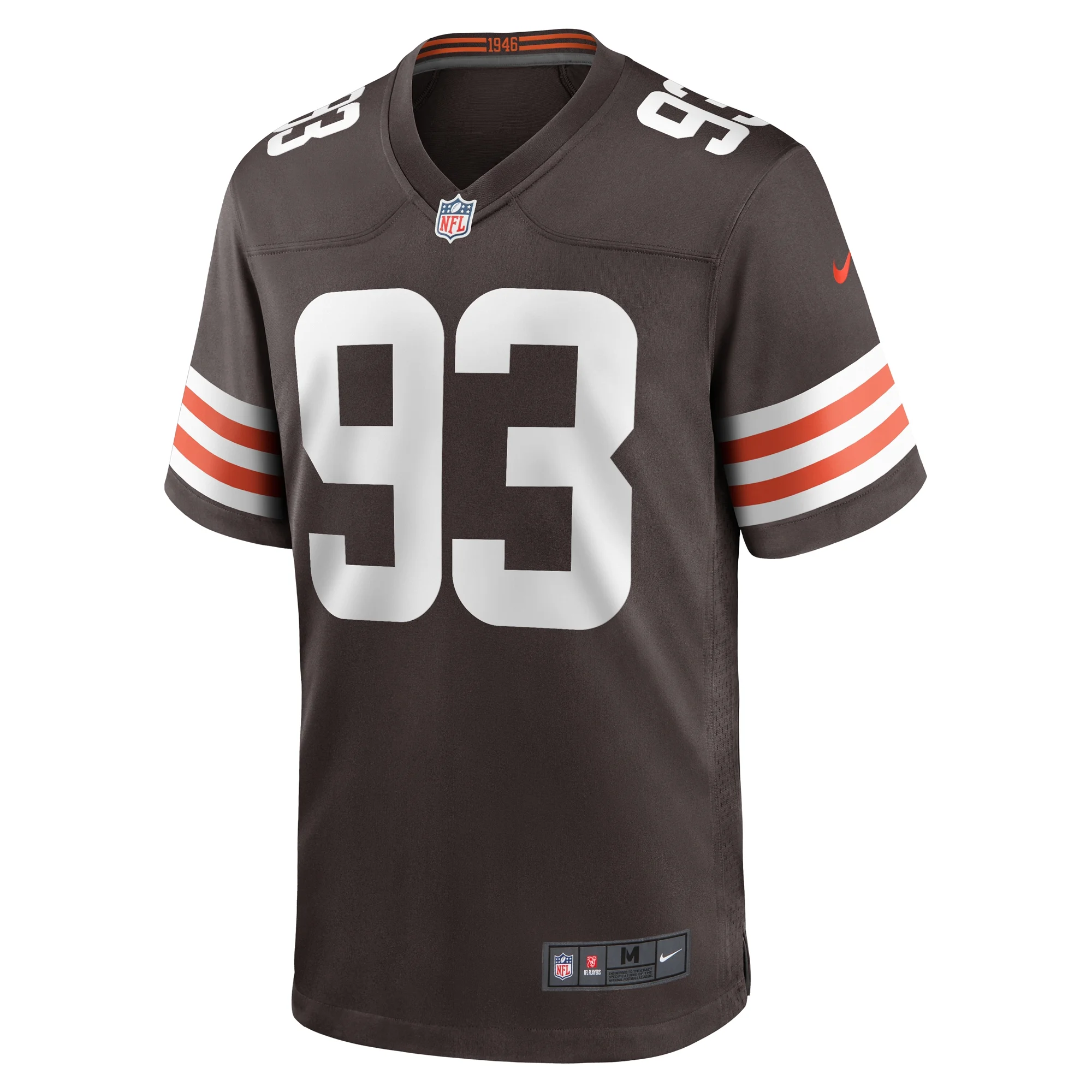 Men's Nike Shelby Harris Brown Cleveland Browns Team Game Jersey