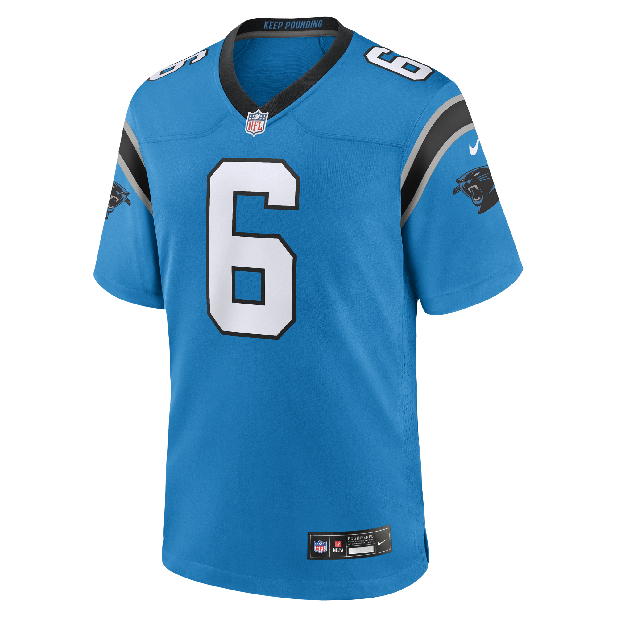 Men's Nike Miles Sanders Blue Carolina Panthers Team Game Jersey