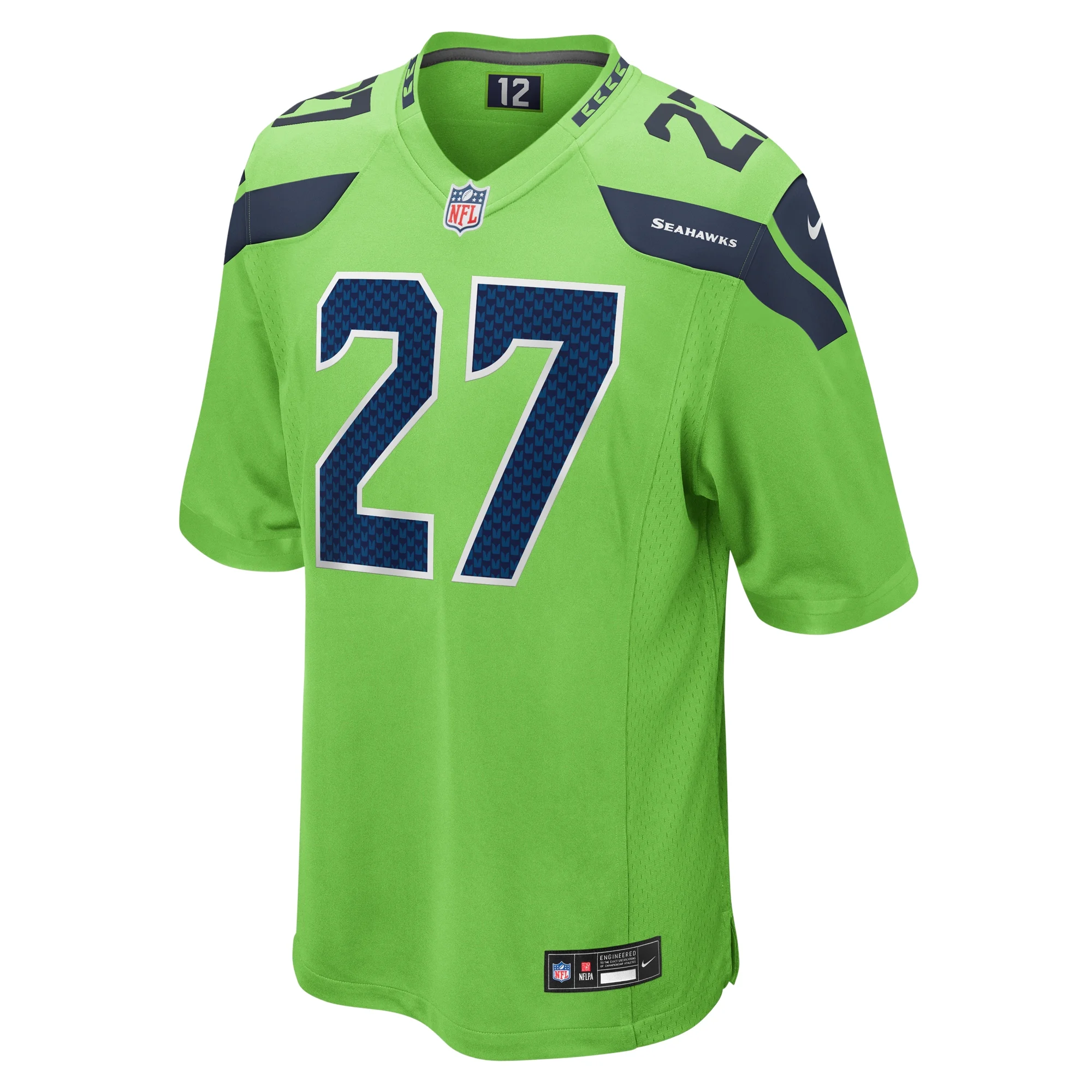 Men's Nike Tariq Woolen Neon Green Seattle Seahawks Game Jersey