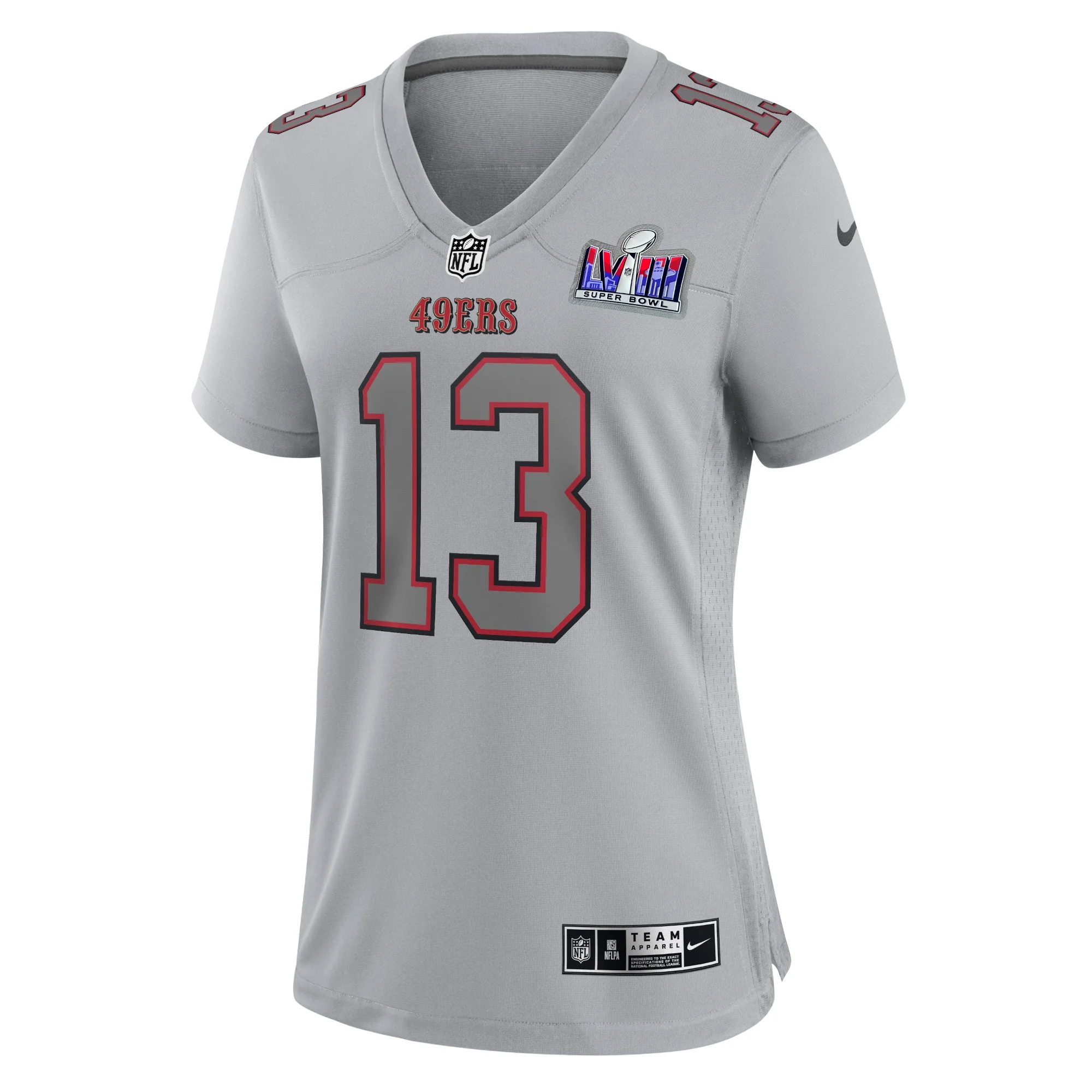 Women's Nike Brock Purdy Gray San Francisco 49ers Super Bowl LVIII Atmosphere Fashion Game Jersey