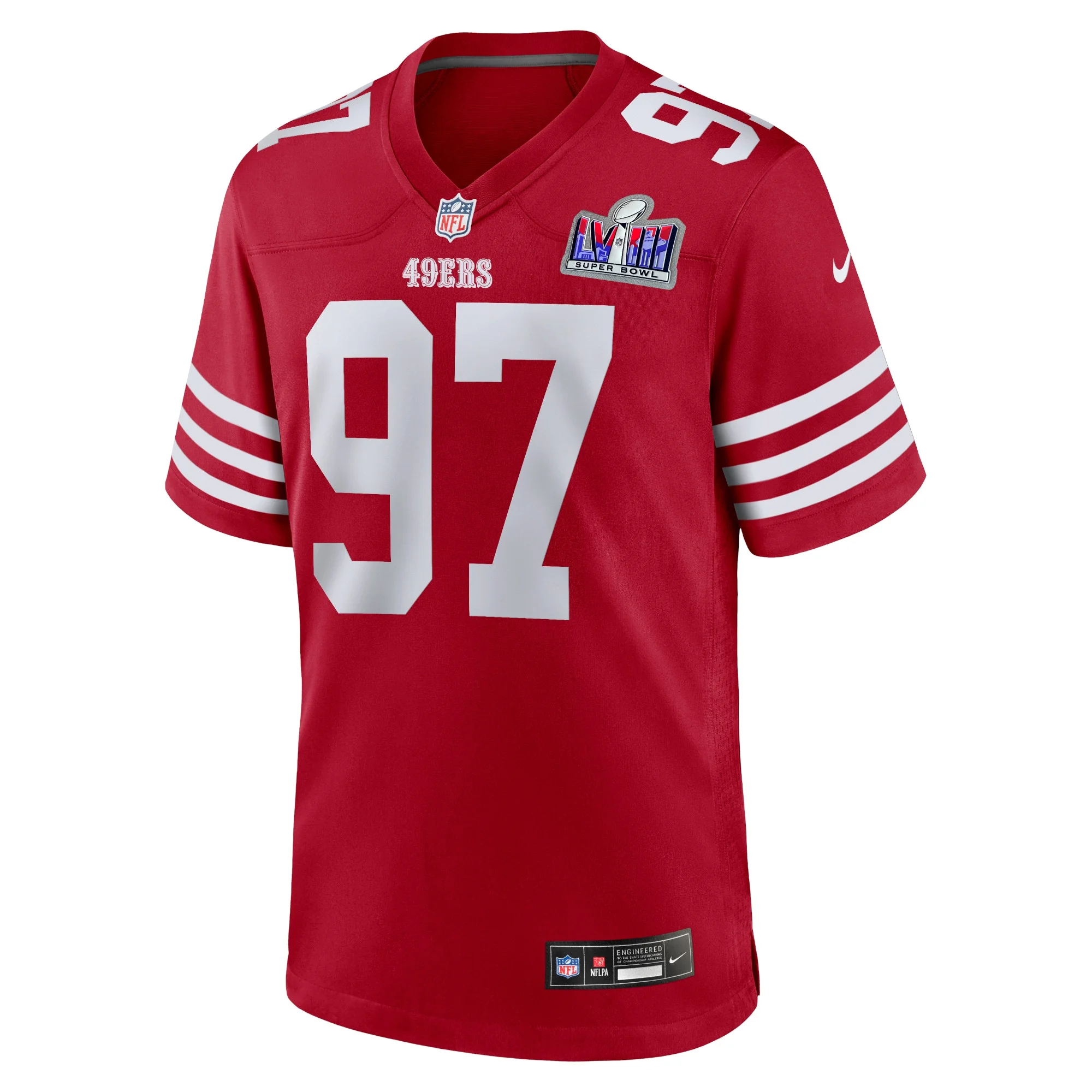 Men's Nike Nick Bosa Scarlet San Francisco 49ers Super Bowl LVIII Game Jersey