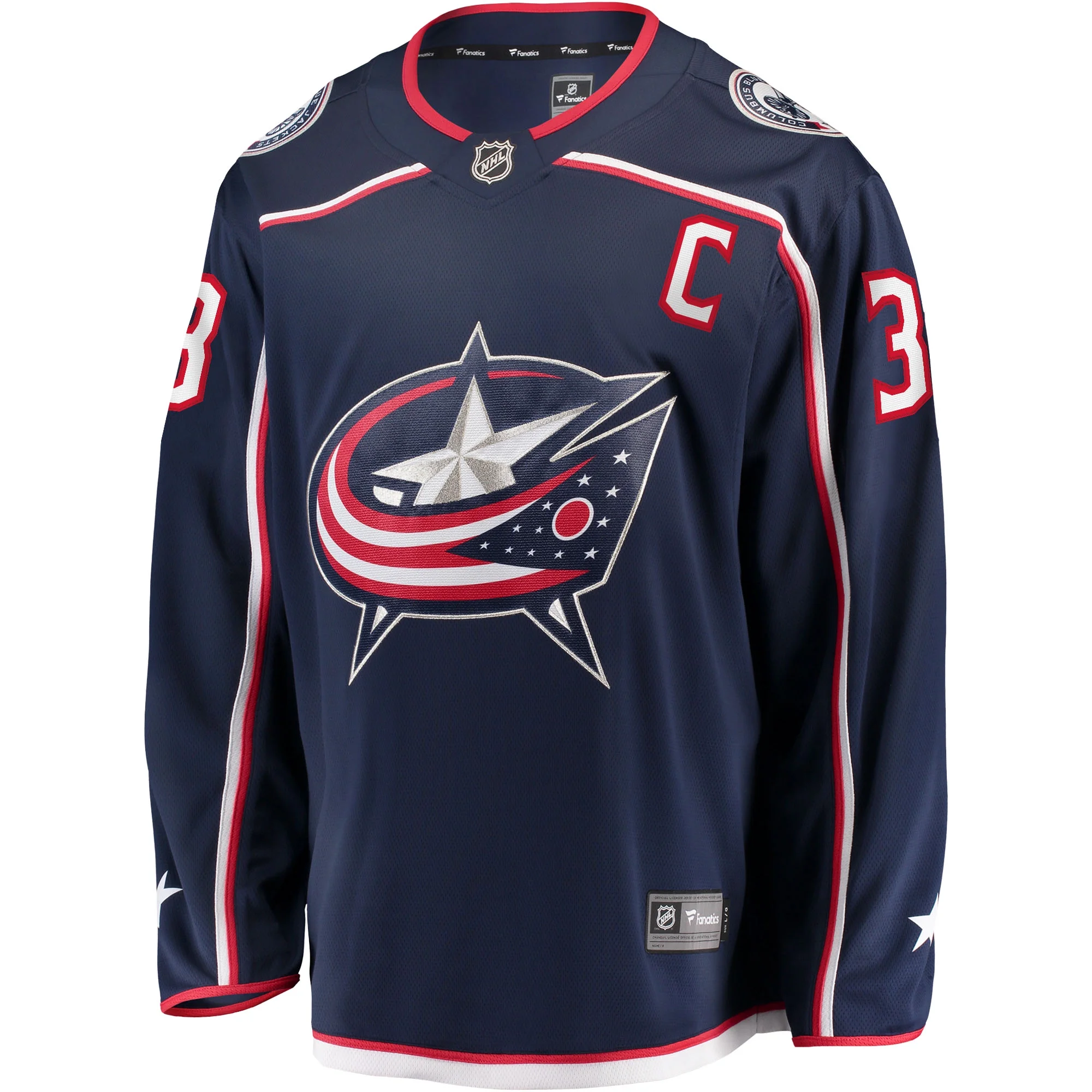 Men's Boone Jenner Navy Columbus Blue Jackets Home Captain Patch Breakaway Player Jersey