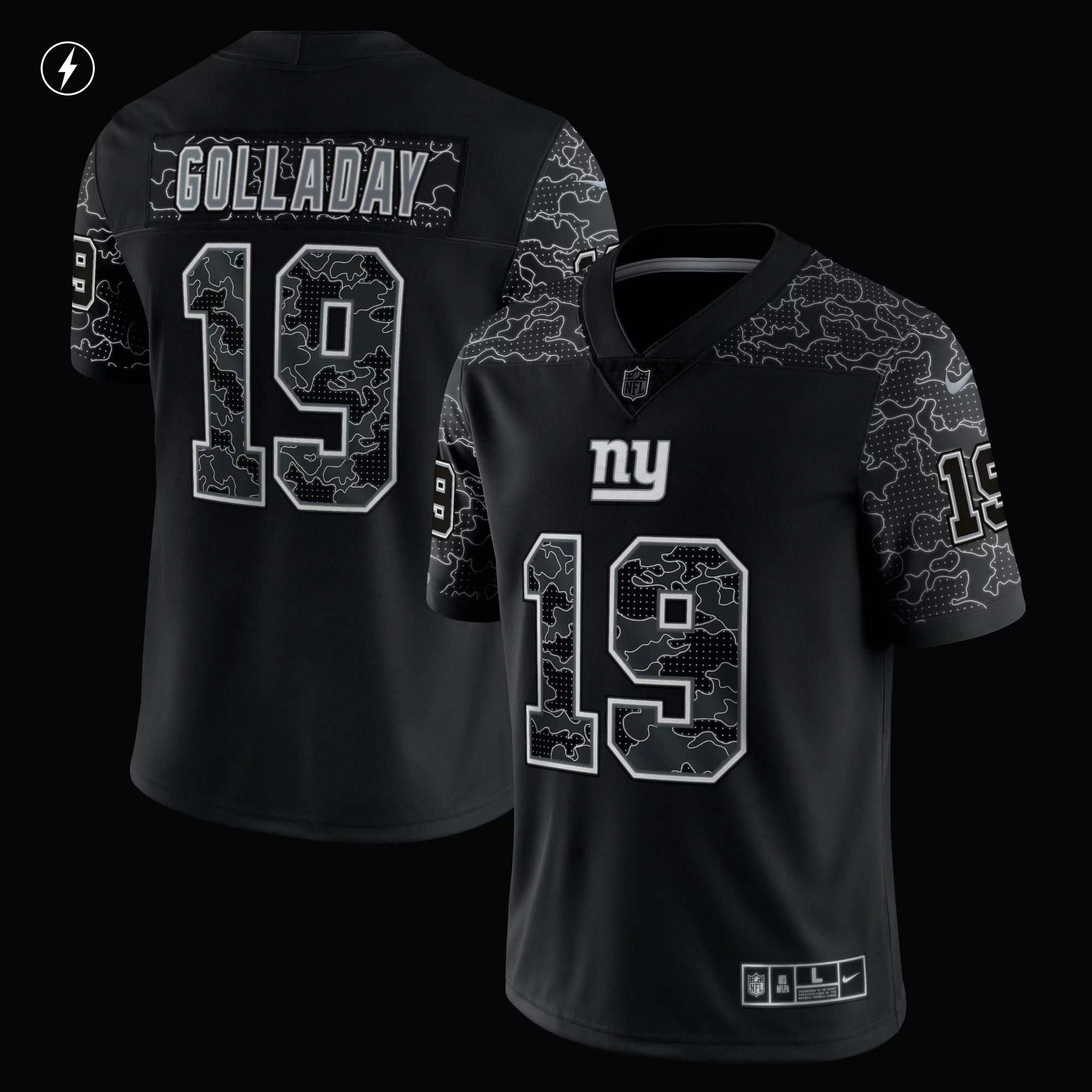 Men's Nike Kenny Golladay Black New York Giants RFLCTV Limited Jersey