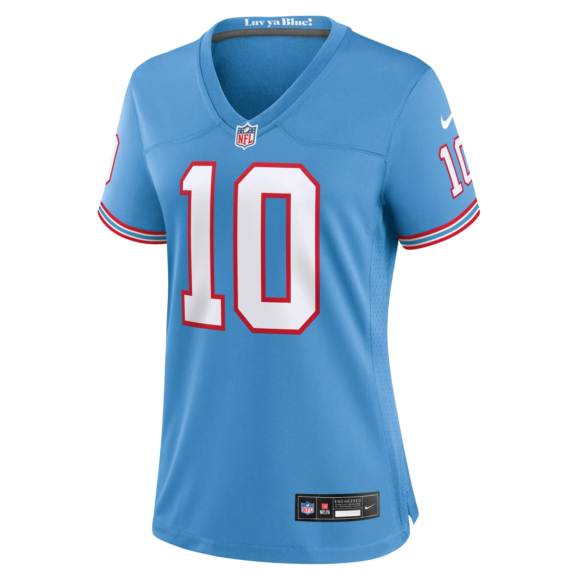 Women's Nike DeAndre Hopkins Light Blue Tennessee Titans Oilers Throwback Player Game Jersey