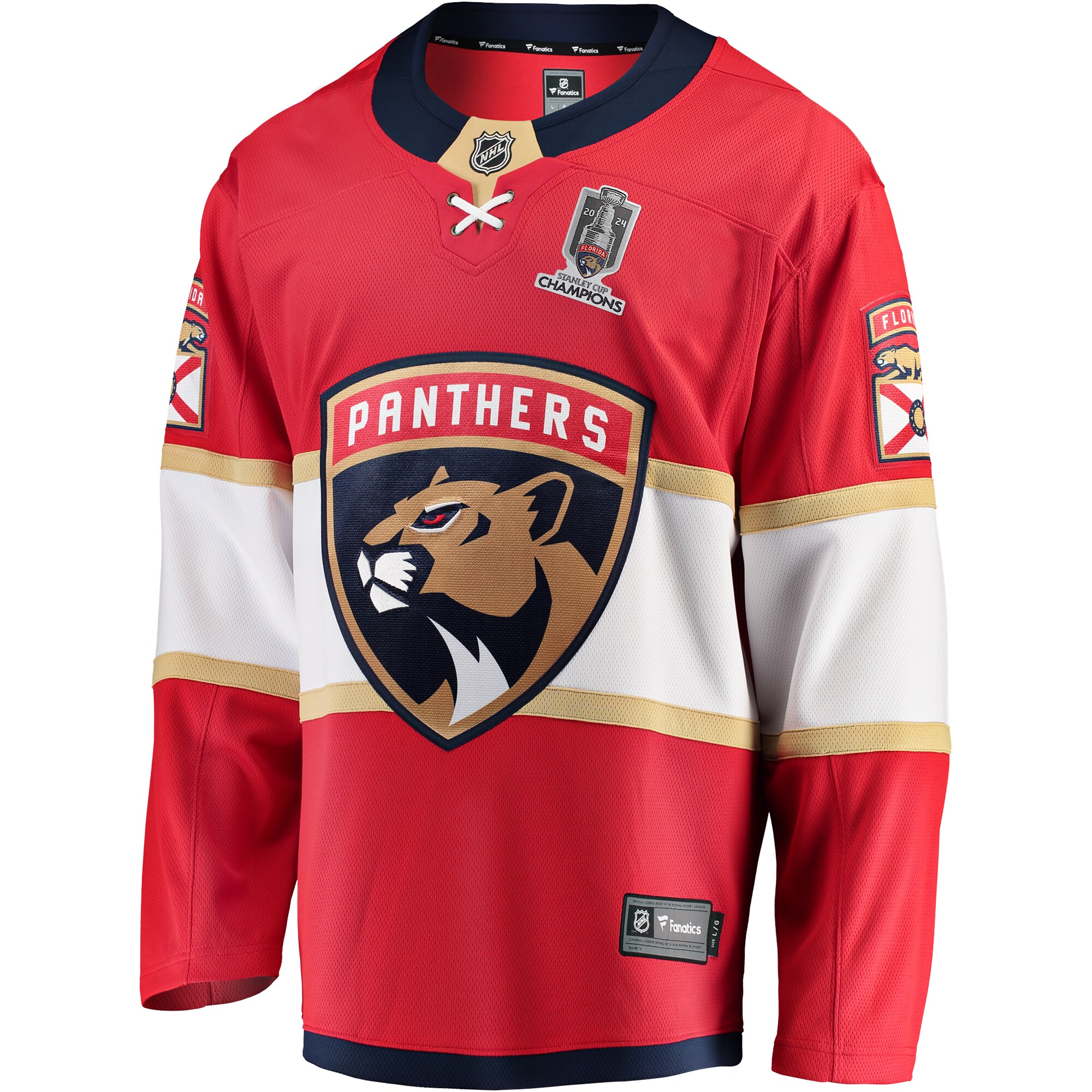 Florida Panthers Fanatics Home 2024 Stanley Cup Champions Breakaway Jersey – Red