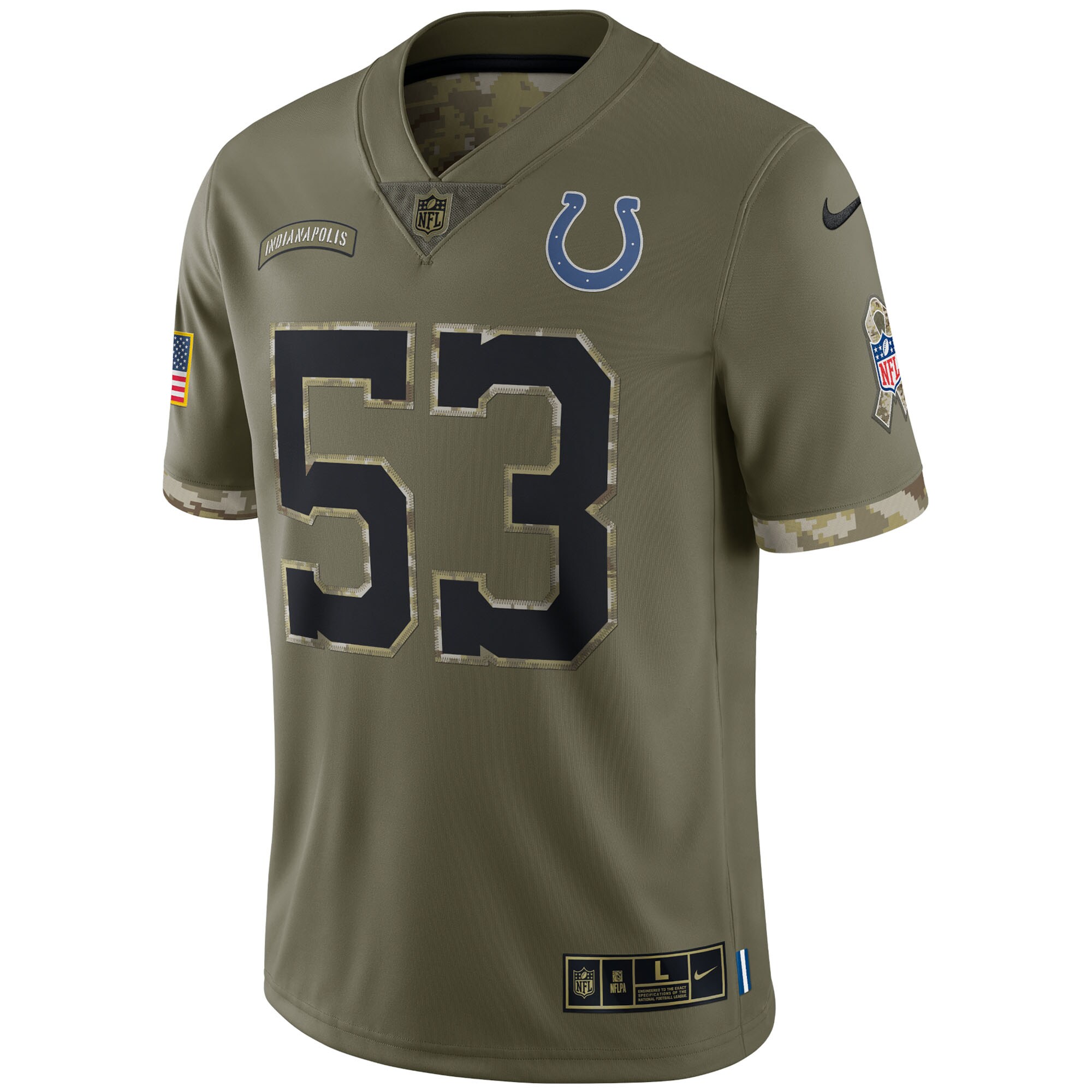 Men's Nike Shaquille Leonard Olive Indianapolis Colts 2022 Salute To Service Limited Jersey