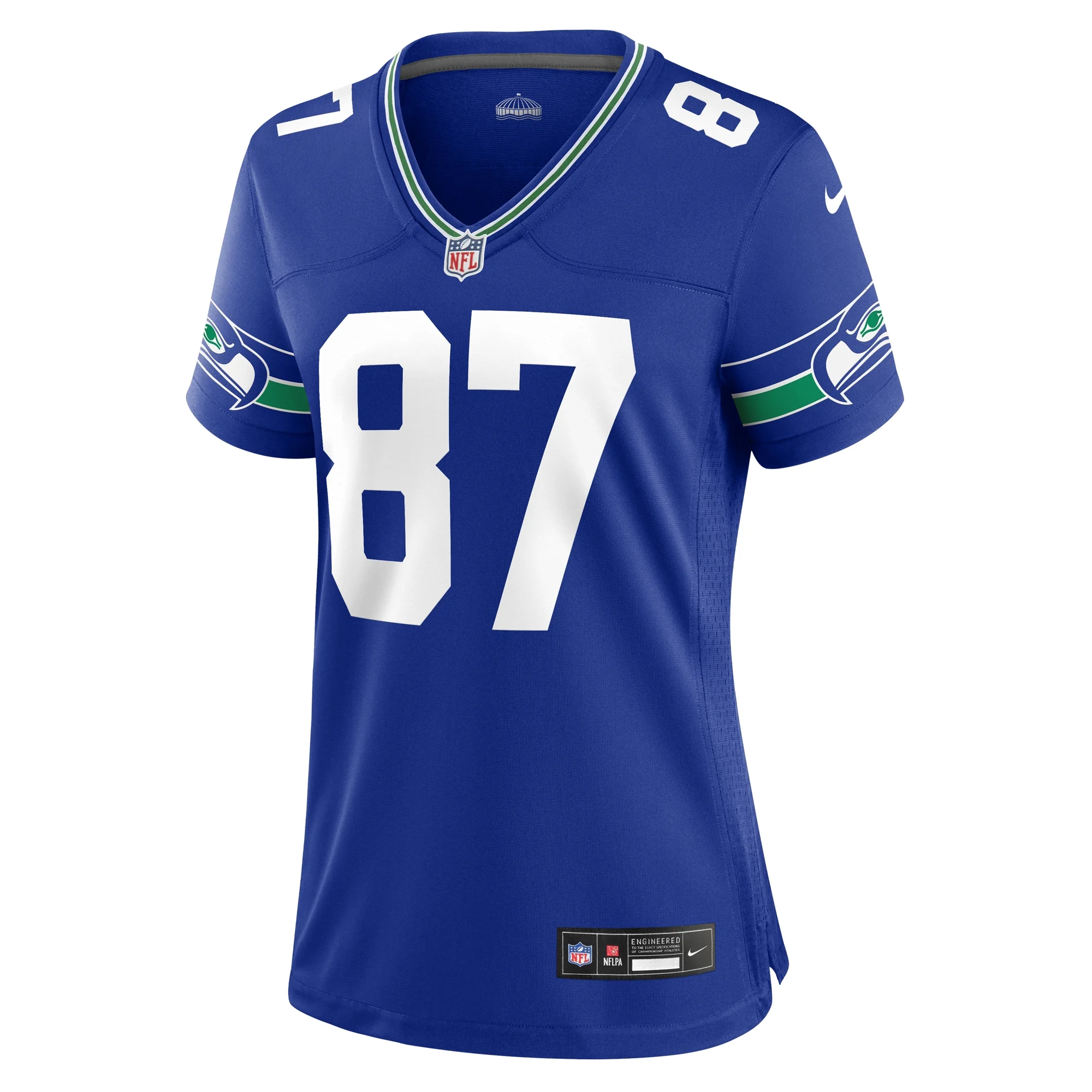 Women's Nike Noah Fant Royal Seattle Seahawks Throwback Player Game Jersey