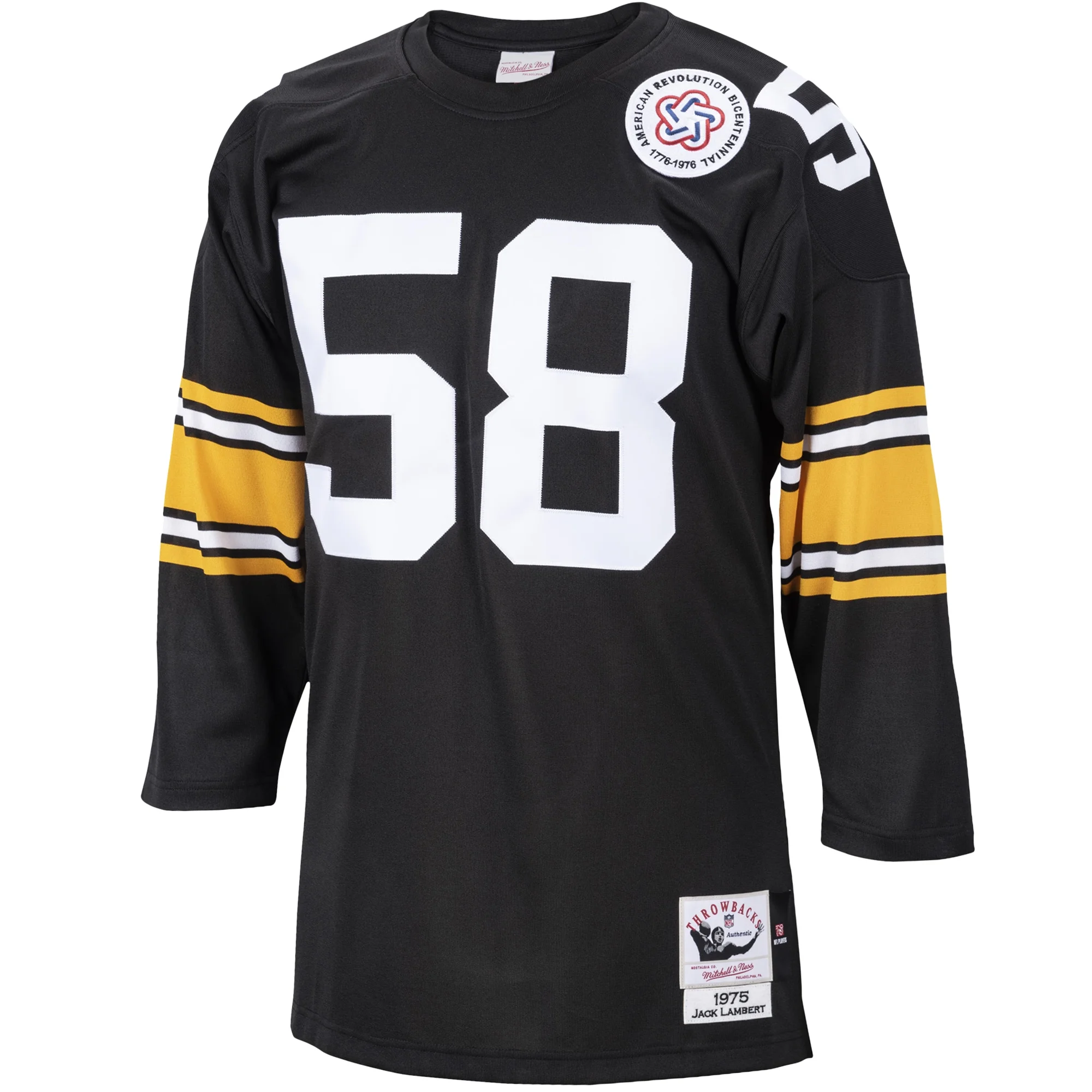 Men's Mitchell & Ness Jack Lambert Black Pittsburgh Steelers 1975 Authentic Throwback Retired Player Jersey