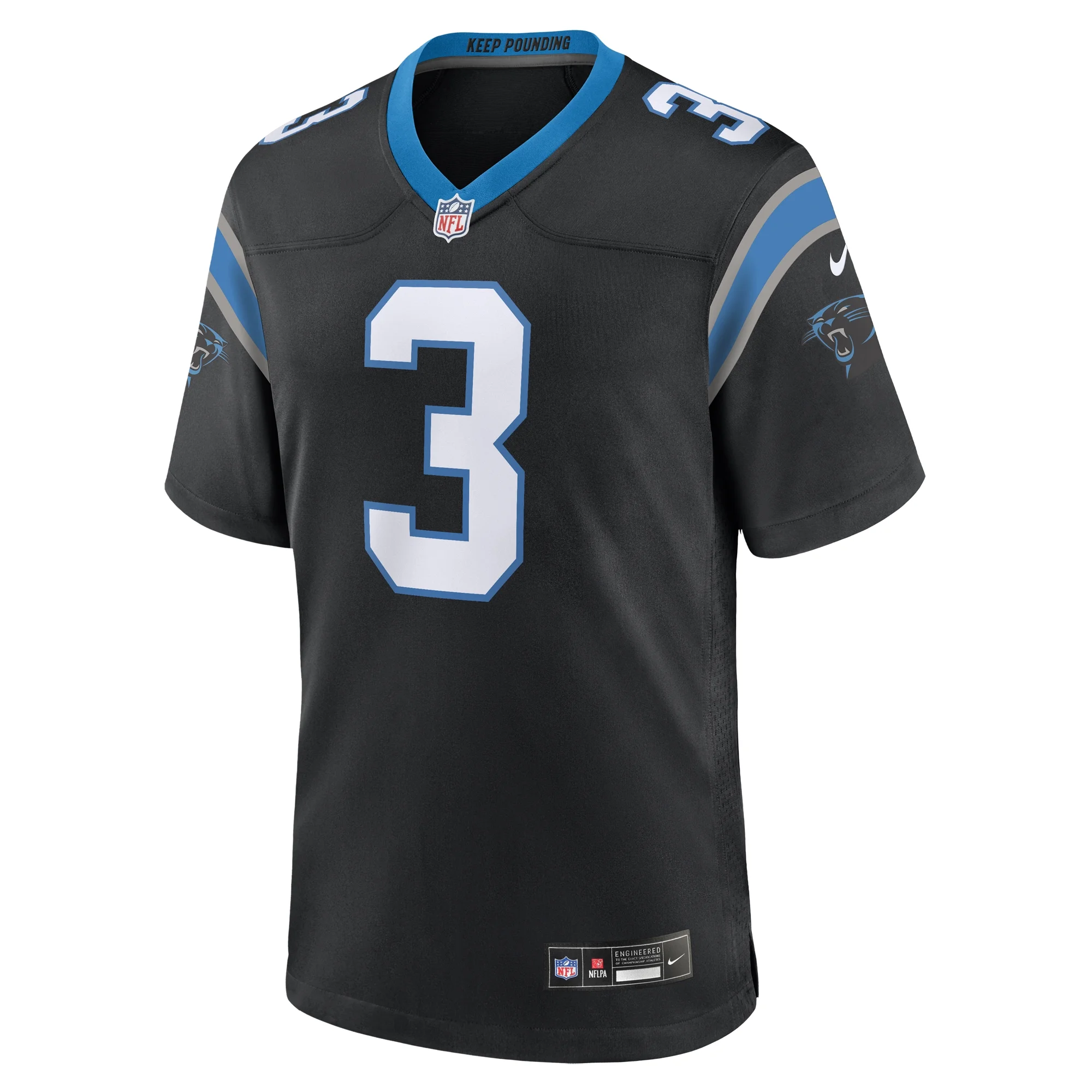 Men's Nike Raheem Blackshear Black Carolina Panthers Team Game Jersey