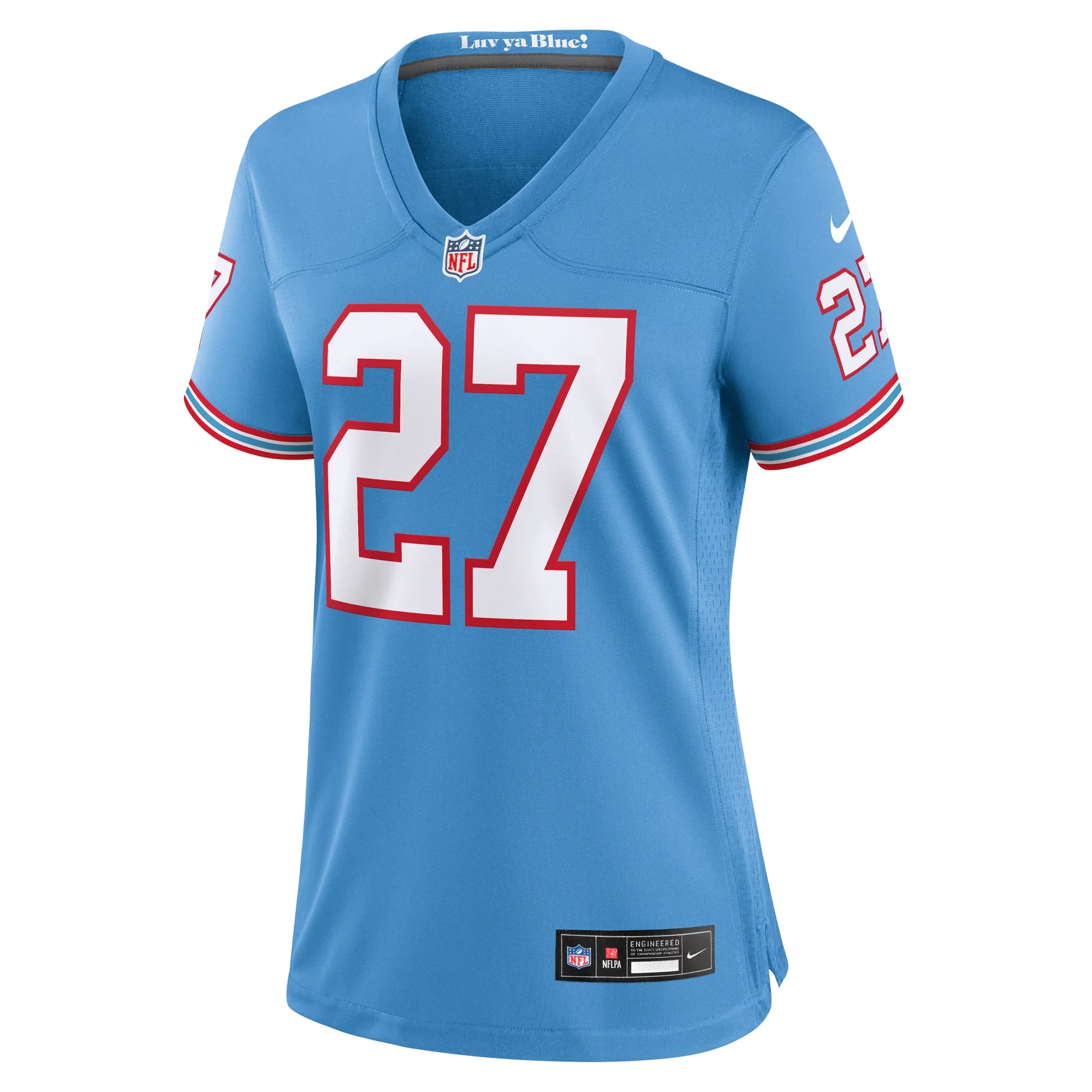 Women's Nike Eddie George Light Blue Tennessee Titans Oilers Throwback Retired Player Game Jersey