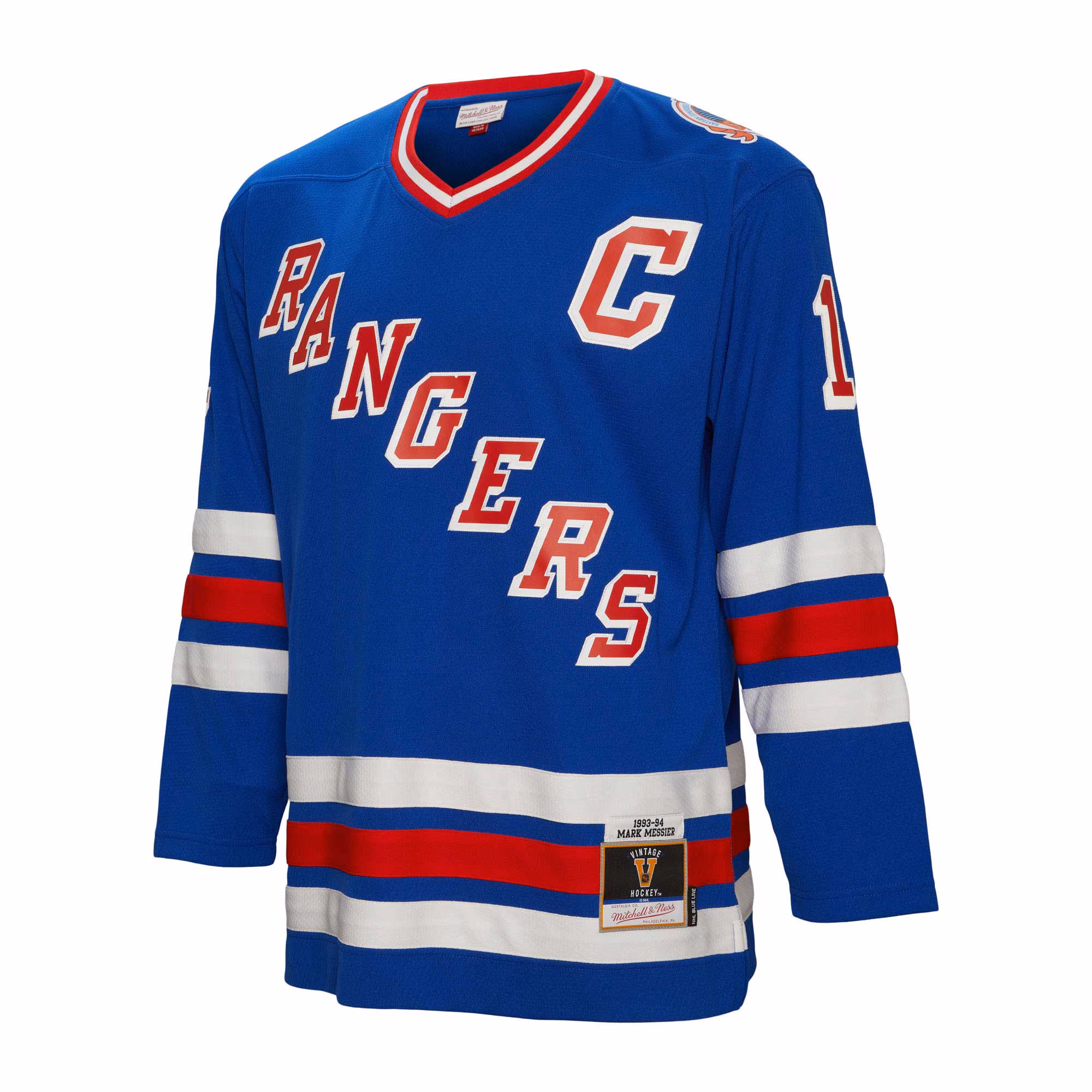 Mark Messier New York Rangers Mitchell & Ness Big & Tall 1993 Captain Patch Blue Line Player Jersey - Blue