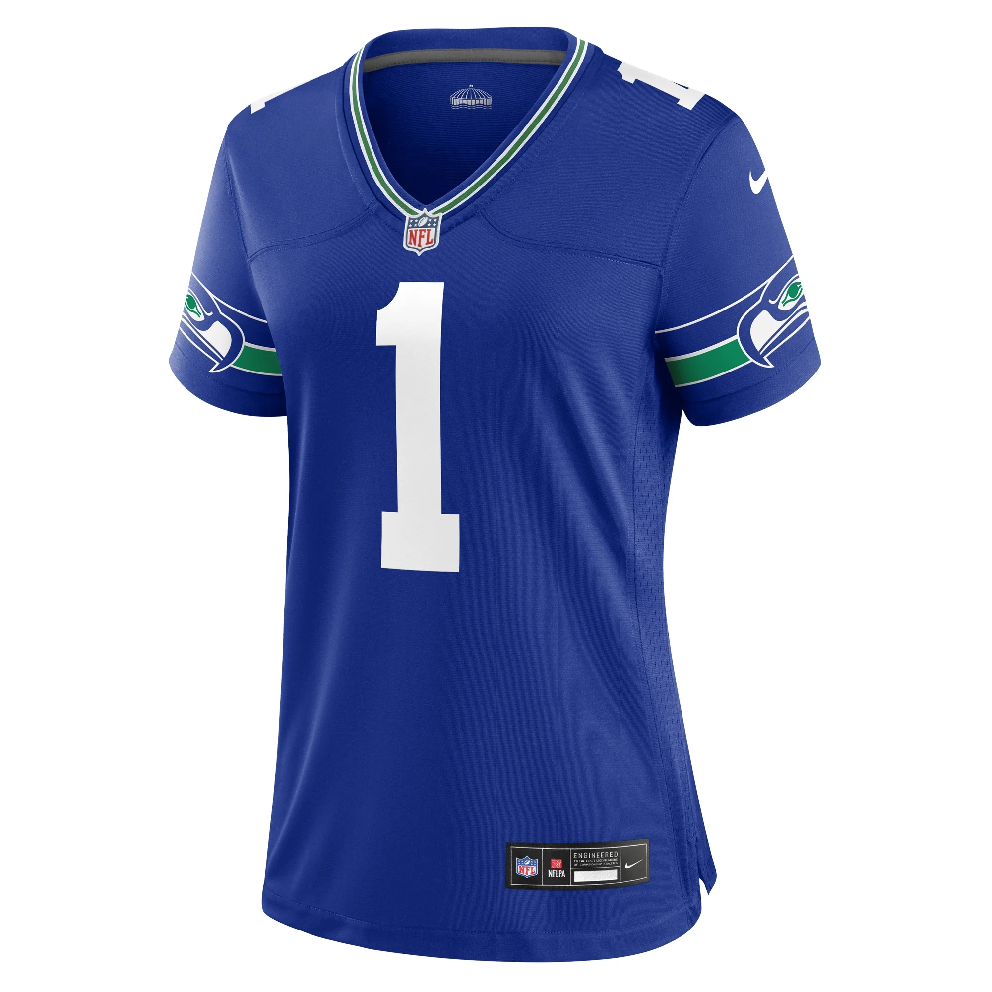 Women's Nike Warren Moon Royal Seattle Seahawks Throwback Retired Player Game Jersey