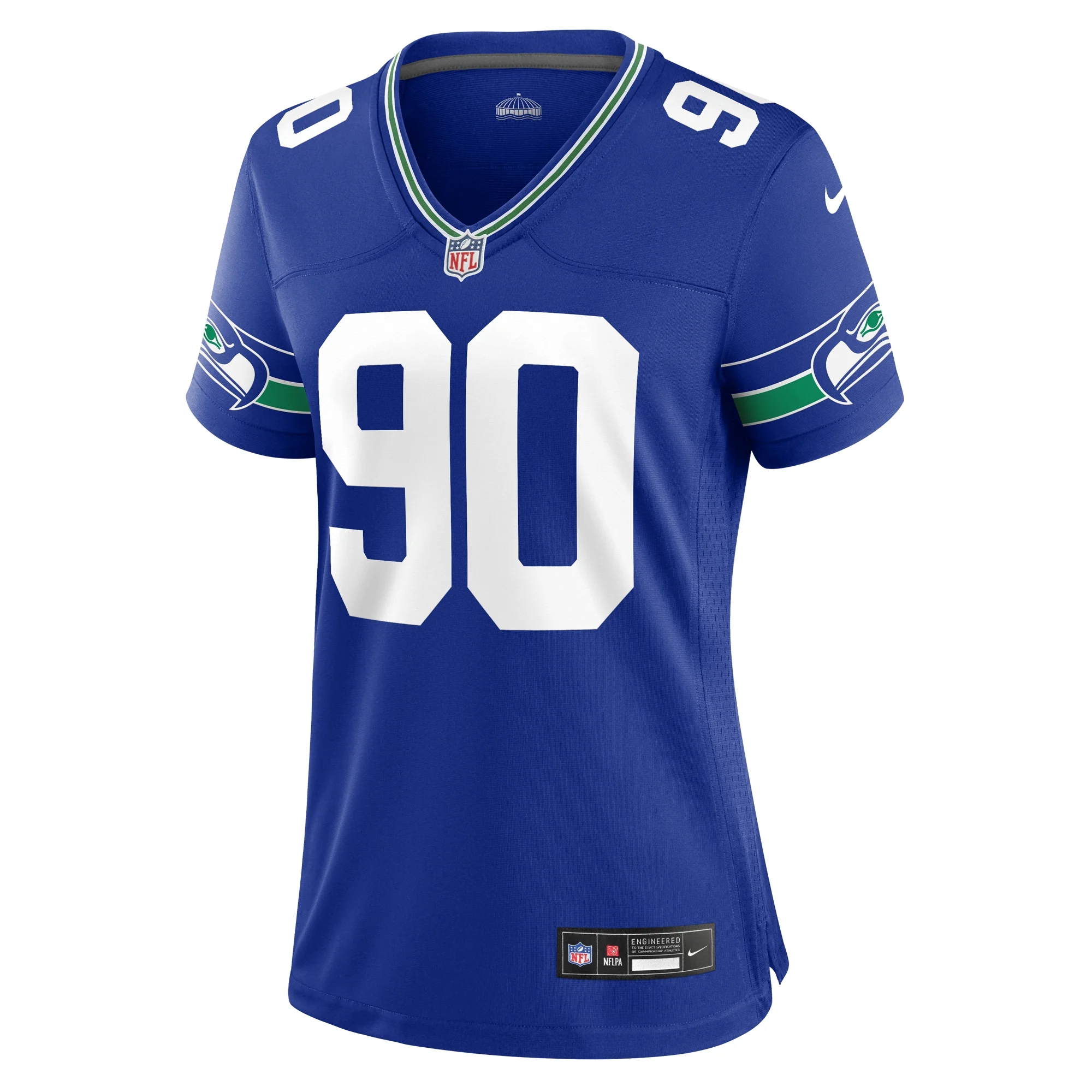 Women's Nike Jarran Reed Royal Seattle Seahawks Throwback Player Game Jersey