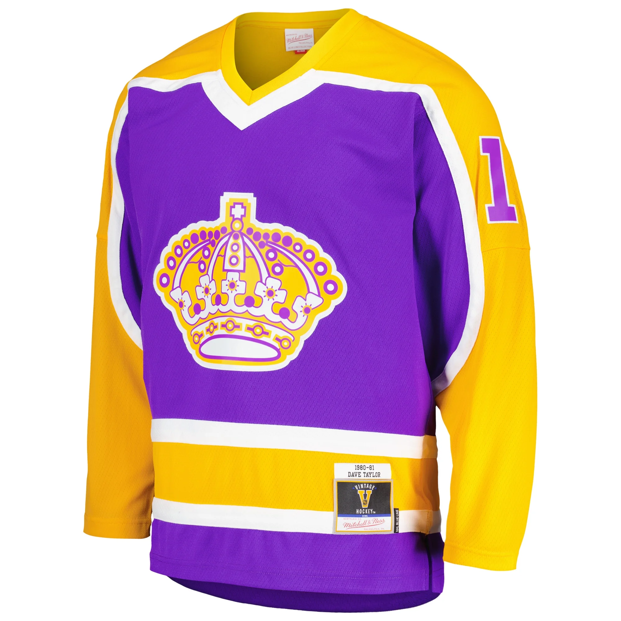 Men's Mitchell & Ness Dave Taylor Purple Los Angeles Kings 1980/81 Blue Line Player Jersey