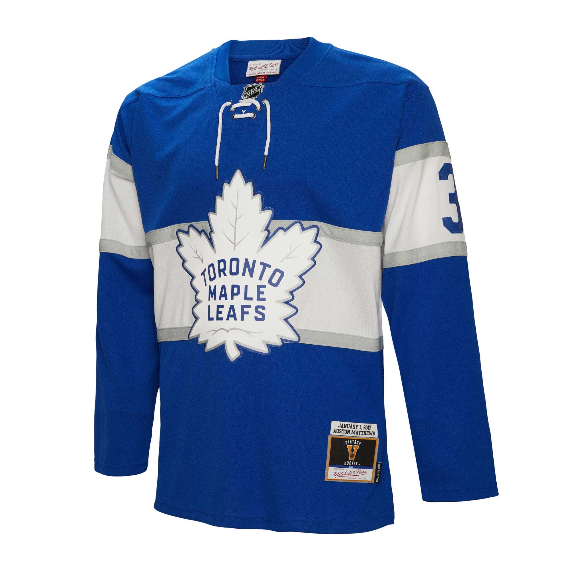 Men's Mitchell & Ness Auston Matthews Blue Toronto Maple Leafs 2017 Winter Classic Blue Line Player Jersey