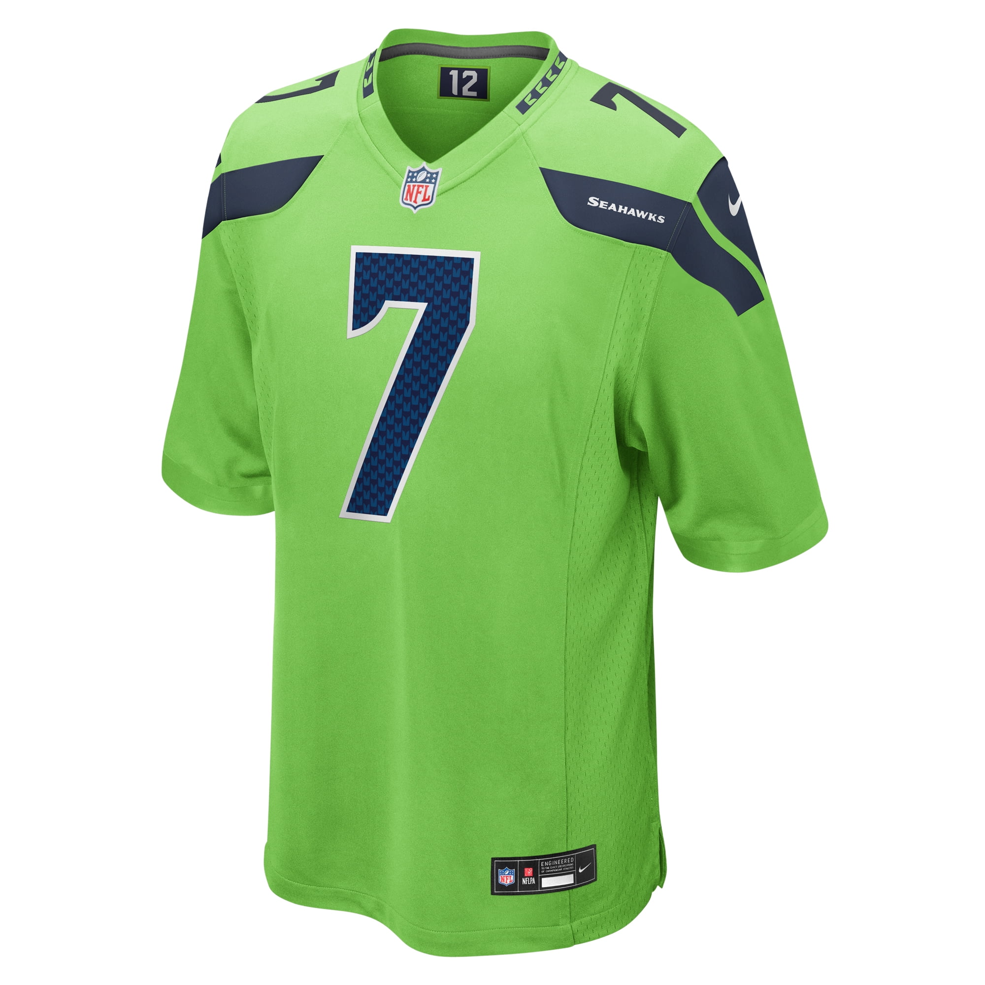 Men's Nike Geno Smith Neon Green Seattle Seahawks Game Jersey