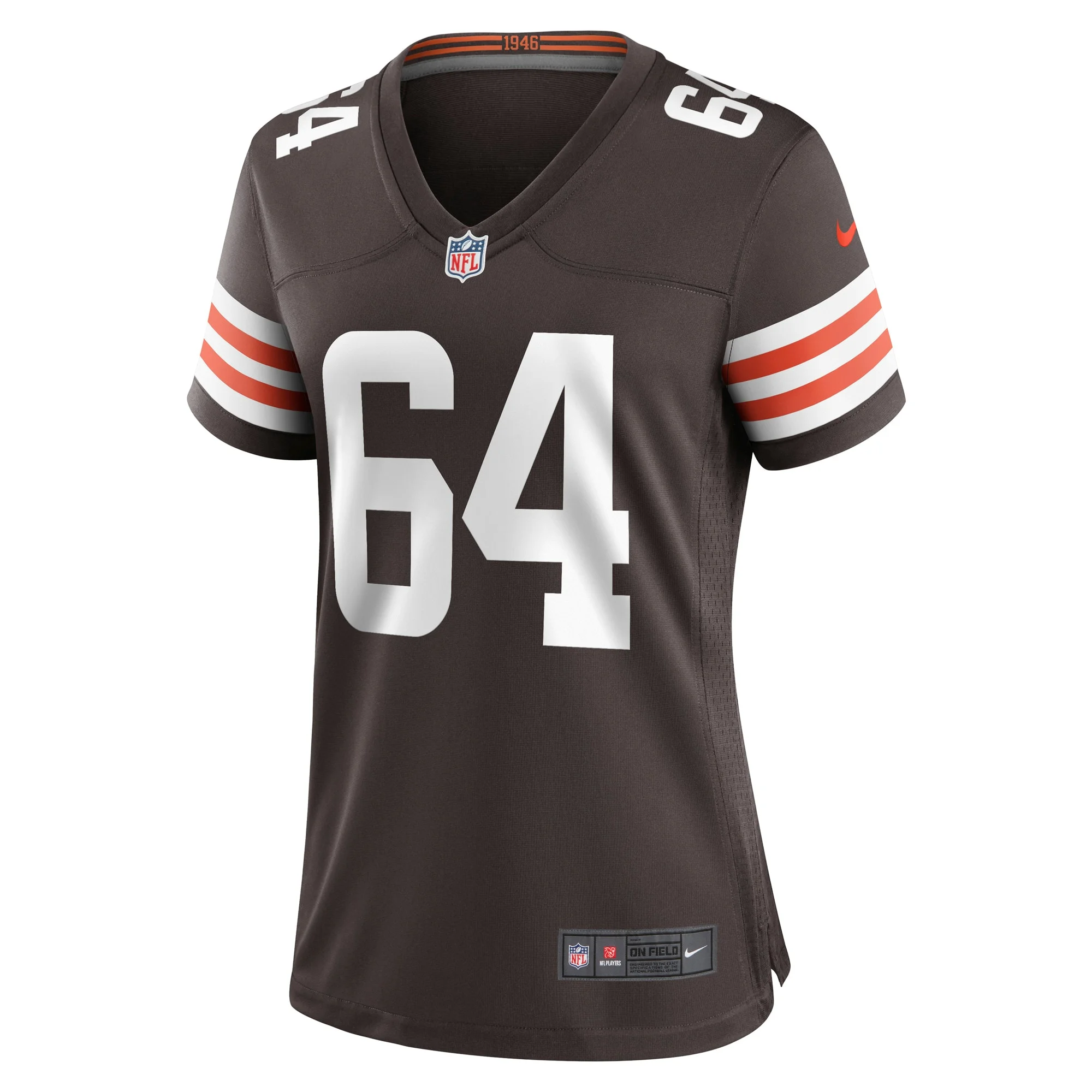 Women's Nike Joe DeLamielleure Brown Cleveland Browns Game Retired Player Jersey