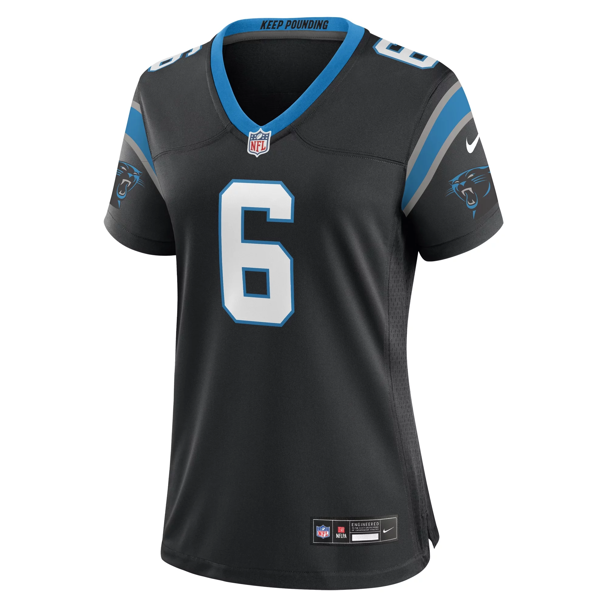 Women's Nike Miles Sanders Black Carolina Panthers Game Player Jersey