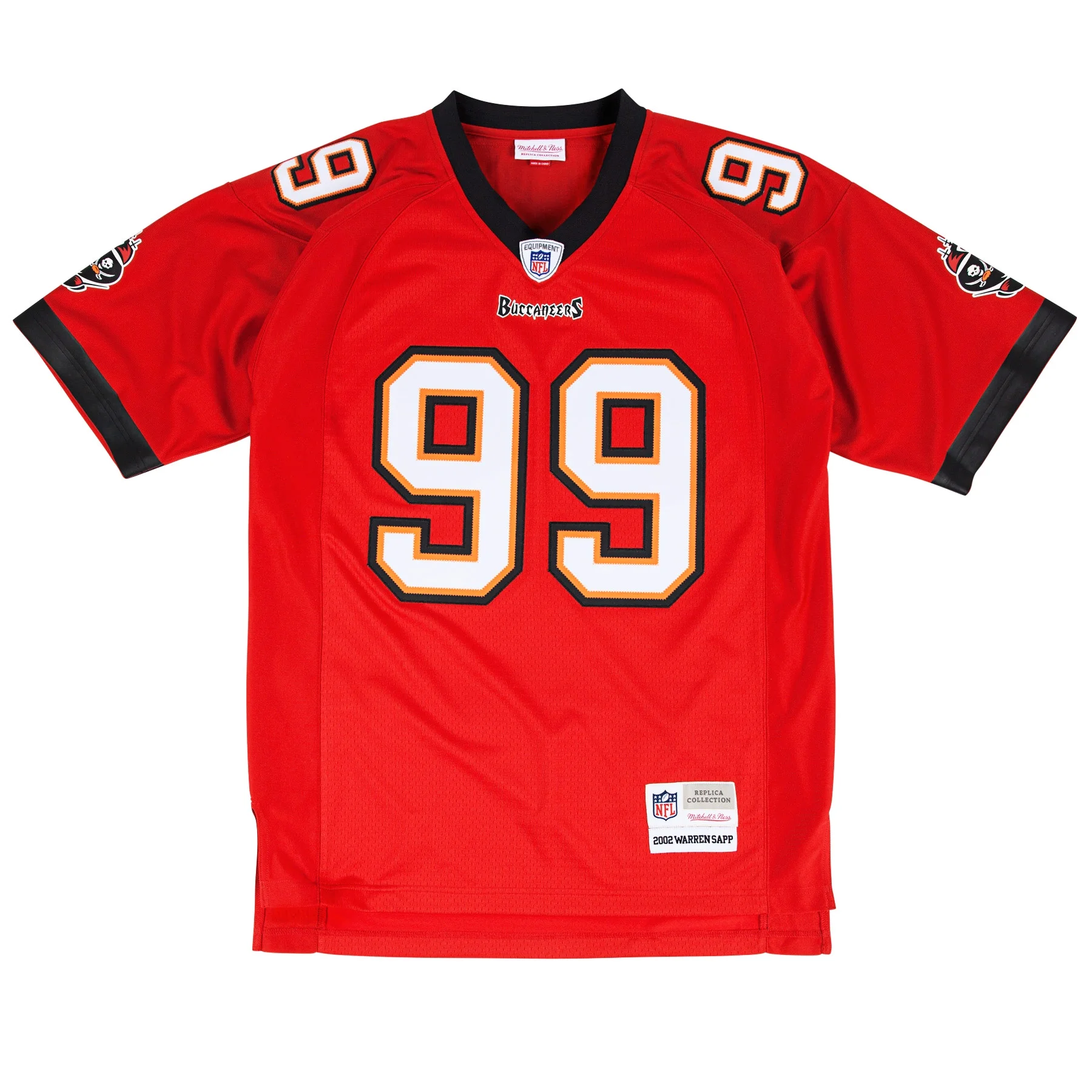 Men's Mitchell & Ness Warren Sapp Red Tampa Bay Buccaneers Retired Player Legacy Replica Jersey