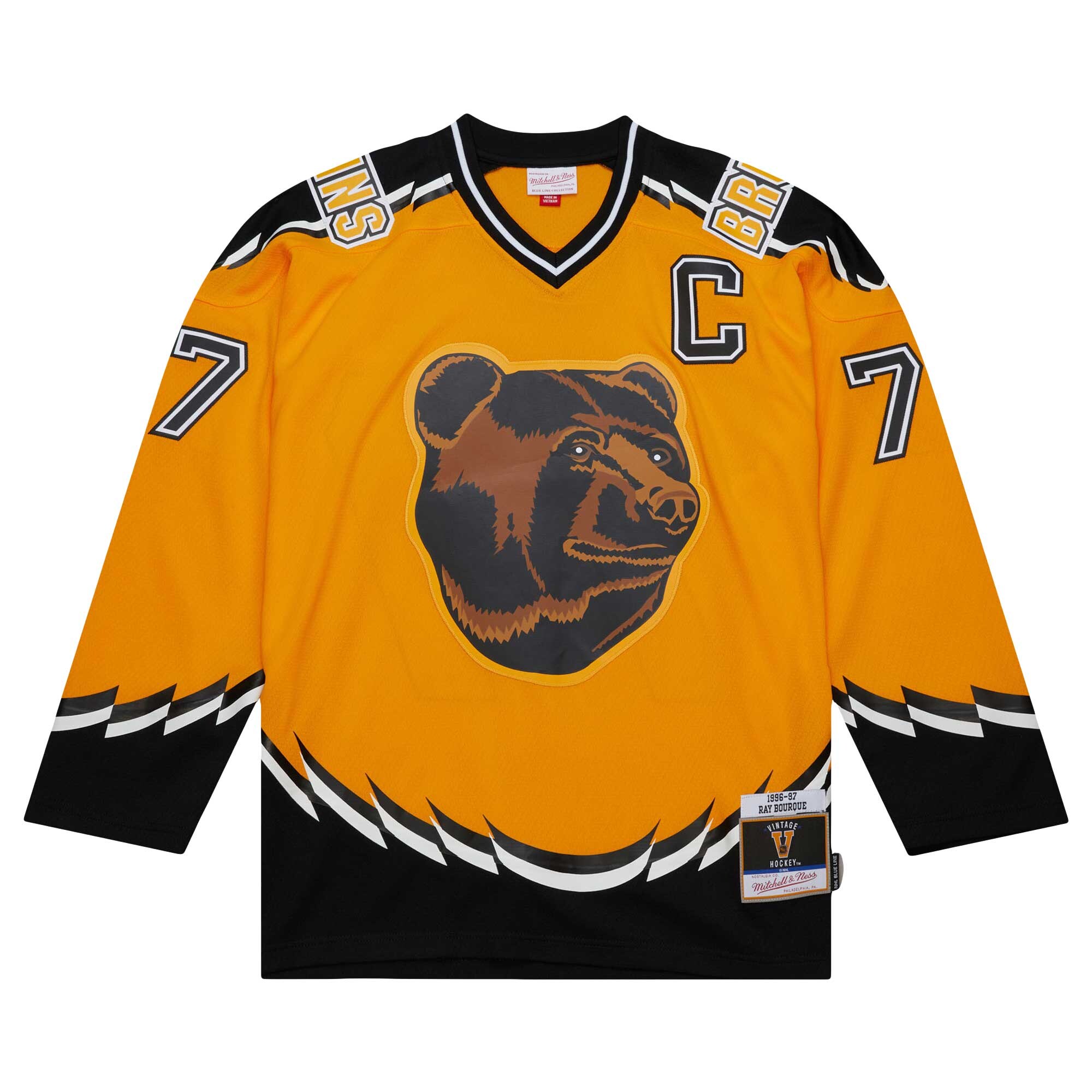 Ray Bourque Boston Bruins Mitchell & Ness  1996/97 Captain Patch Blue Line Player Jersey - Gold