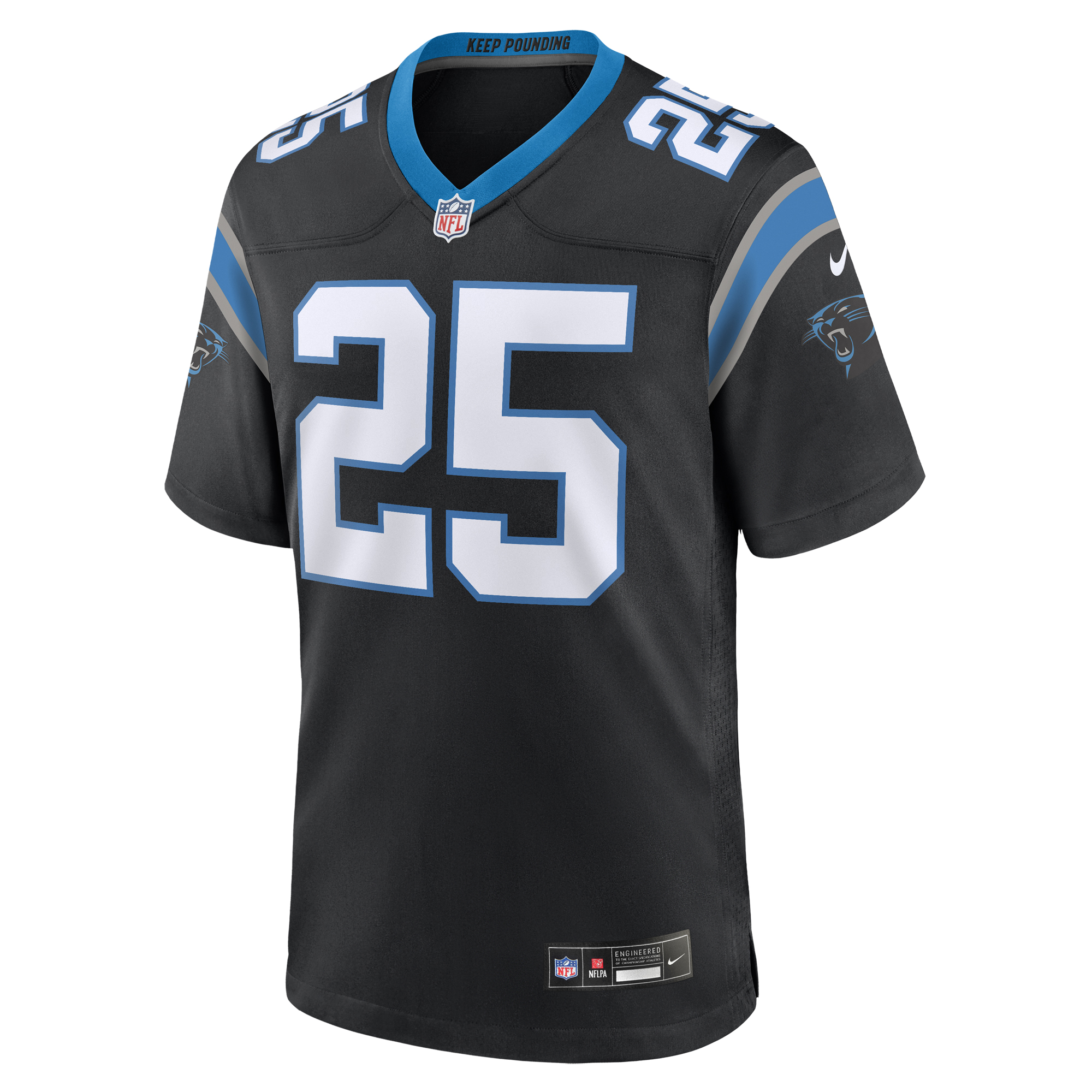 Men's Nike Xavier Woods Black Carolina Panthers Team Game Jersey