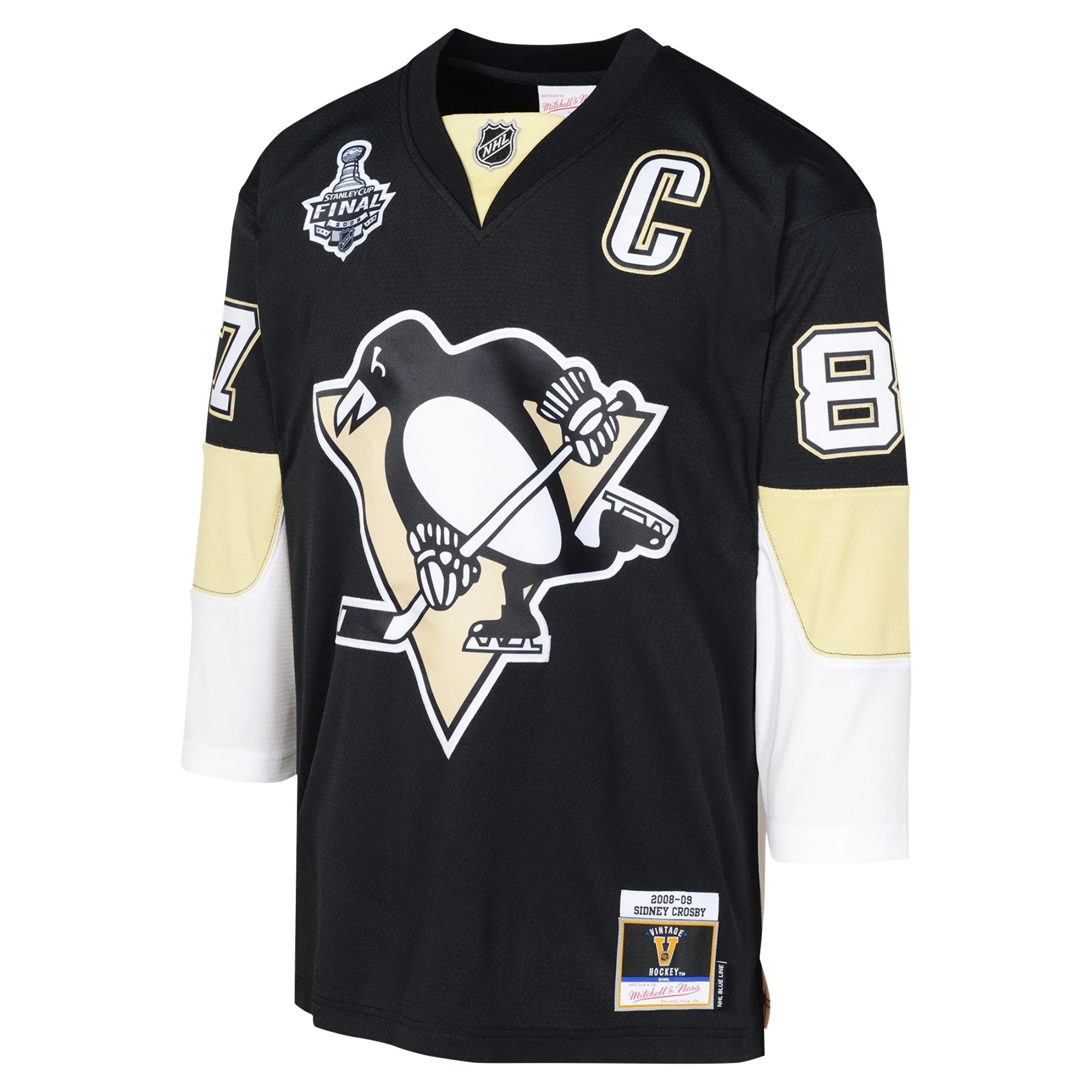 Youth Mitchell & Ness Sidney Crosby Black Pittsburgh Penguins 2008 Blue Line Player Jersey